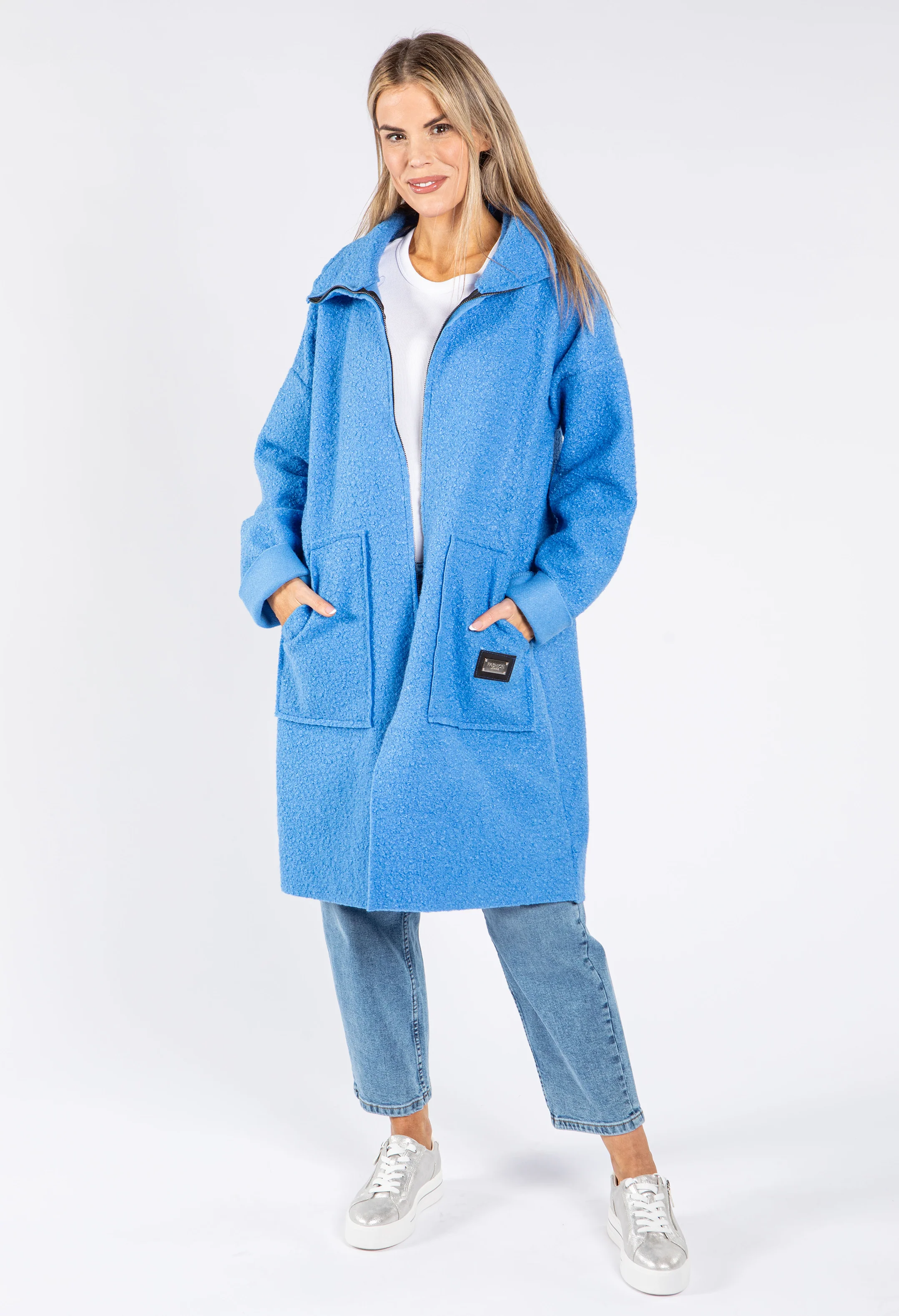 Soft Boucle Zip Up Coatigan - Image 5