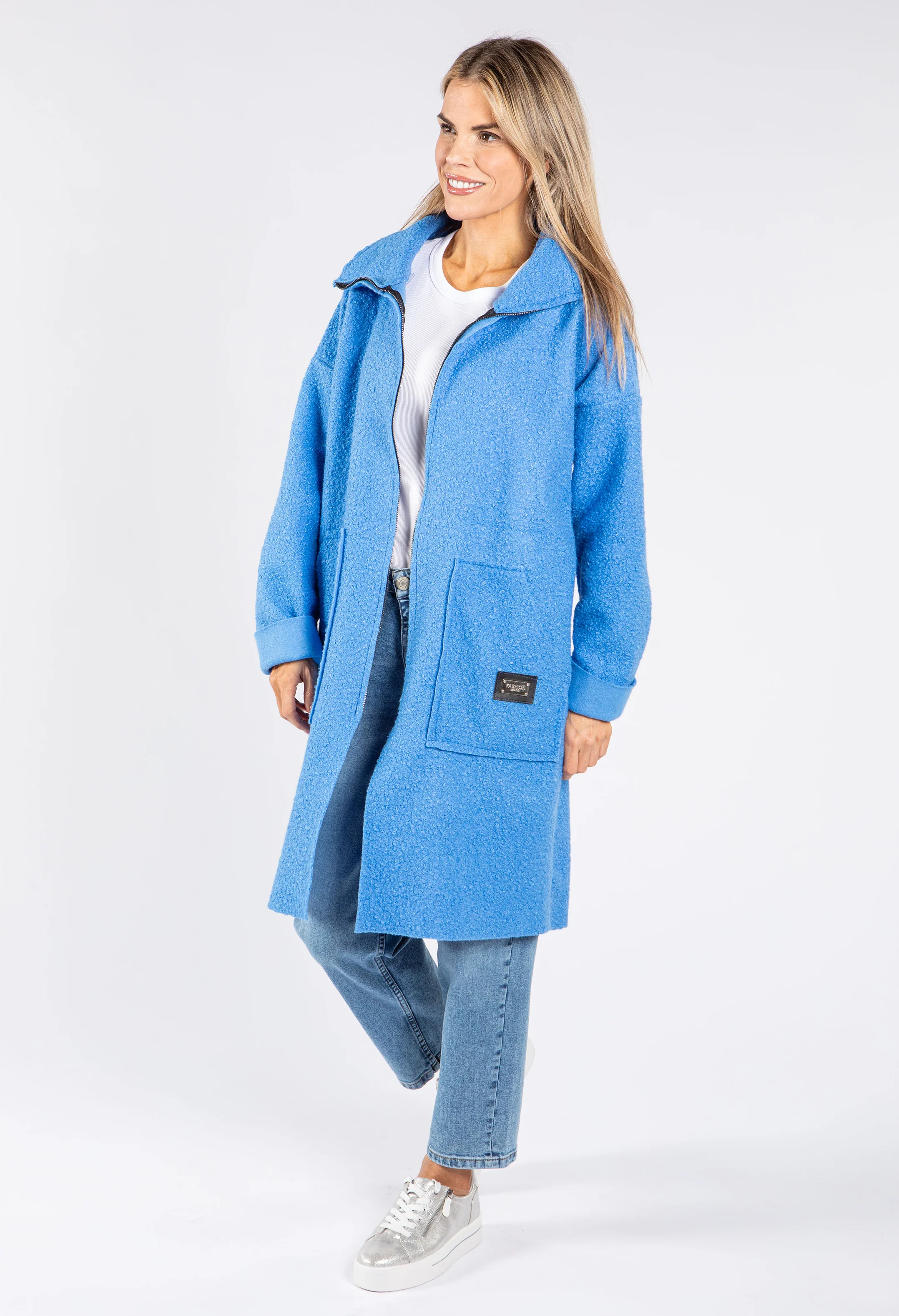 Soft Boucle Zip Up Coatigan - Image 6