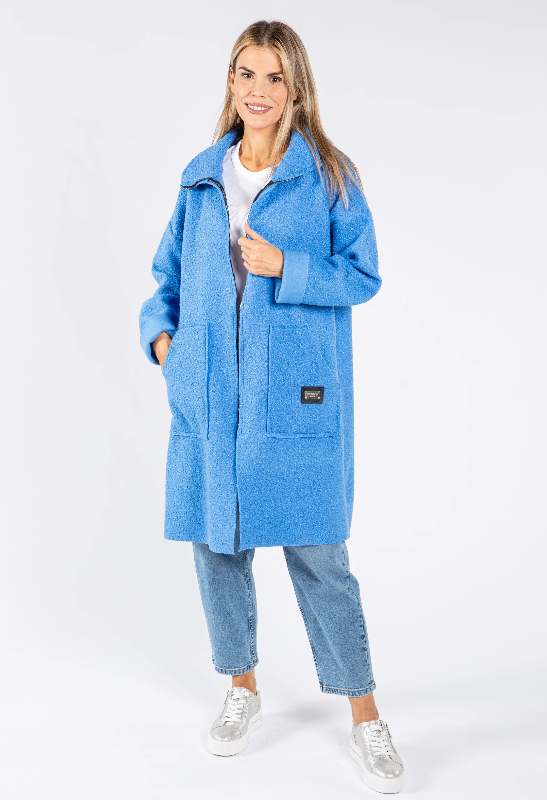 Soft Boucle Zip Up Coatigan - Image 7