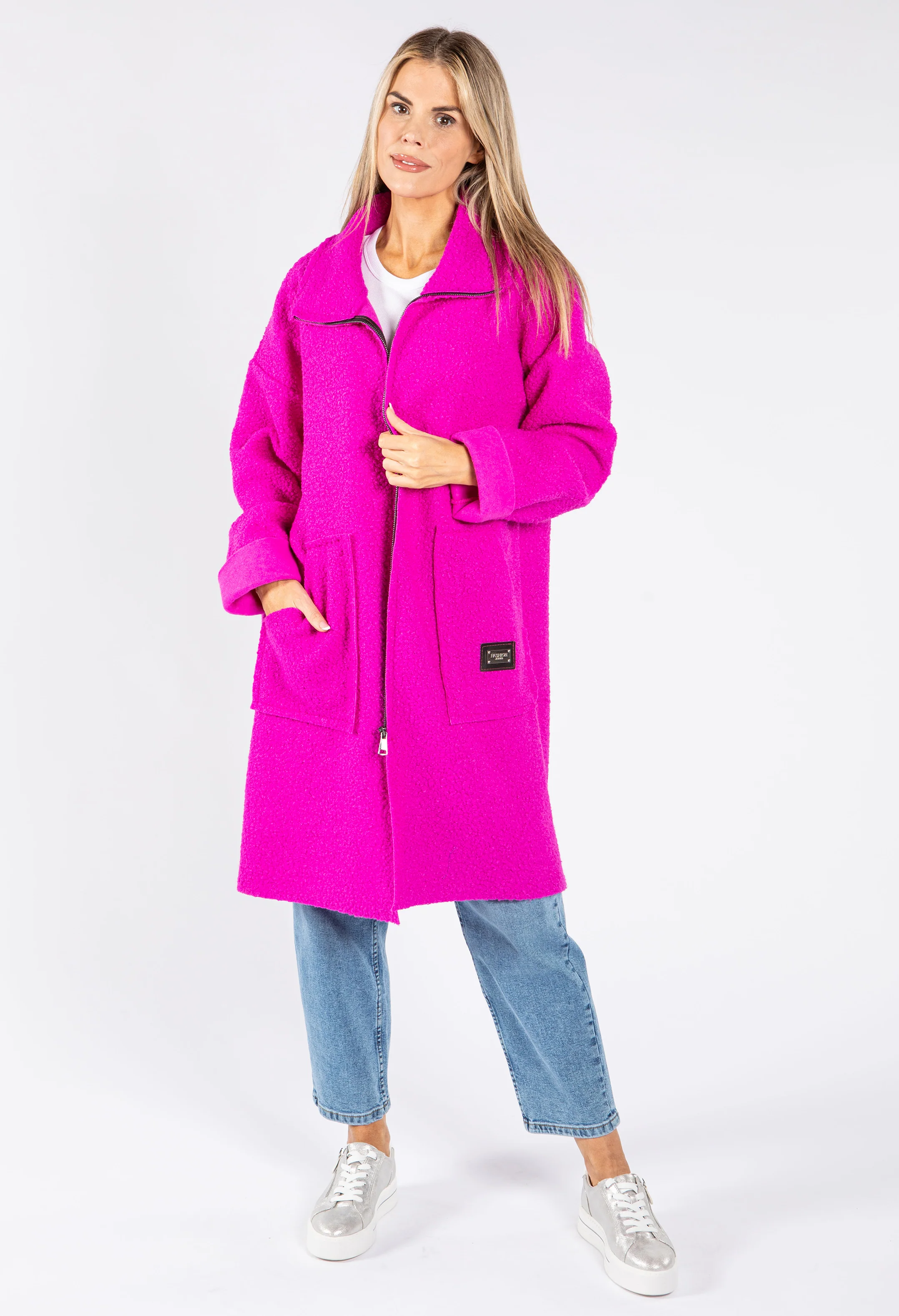 Soft Boucle Zip Up Coatigan - Image 9
