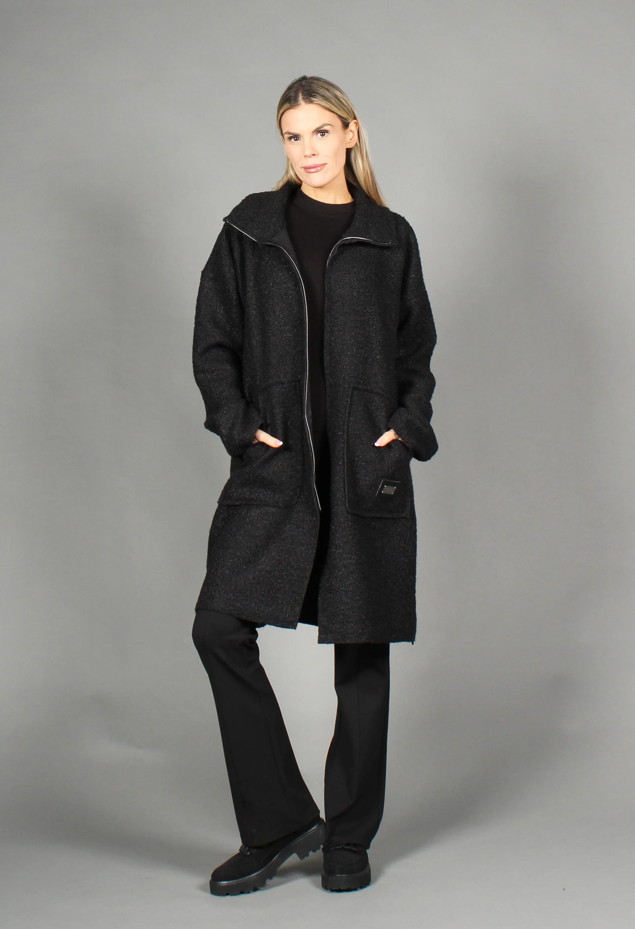 Soft Boucle Zip Up Coatigan - Image 11