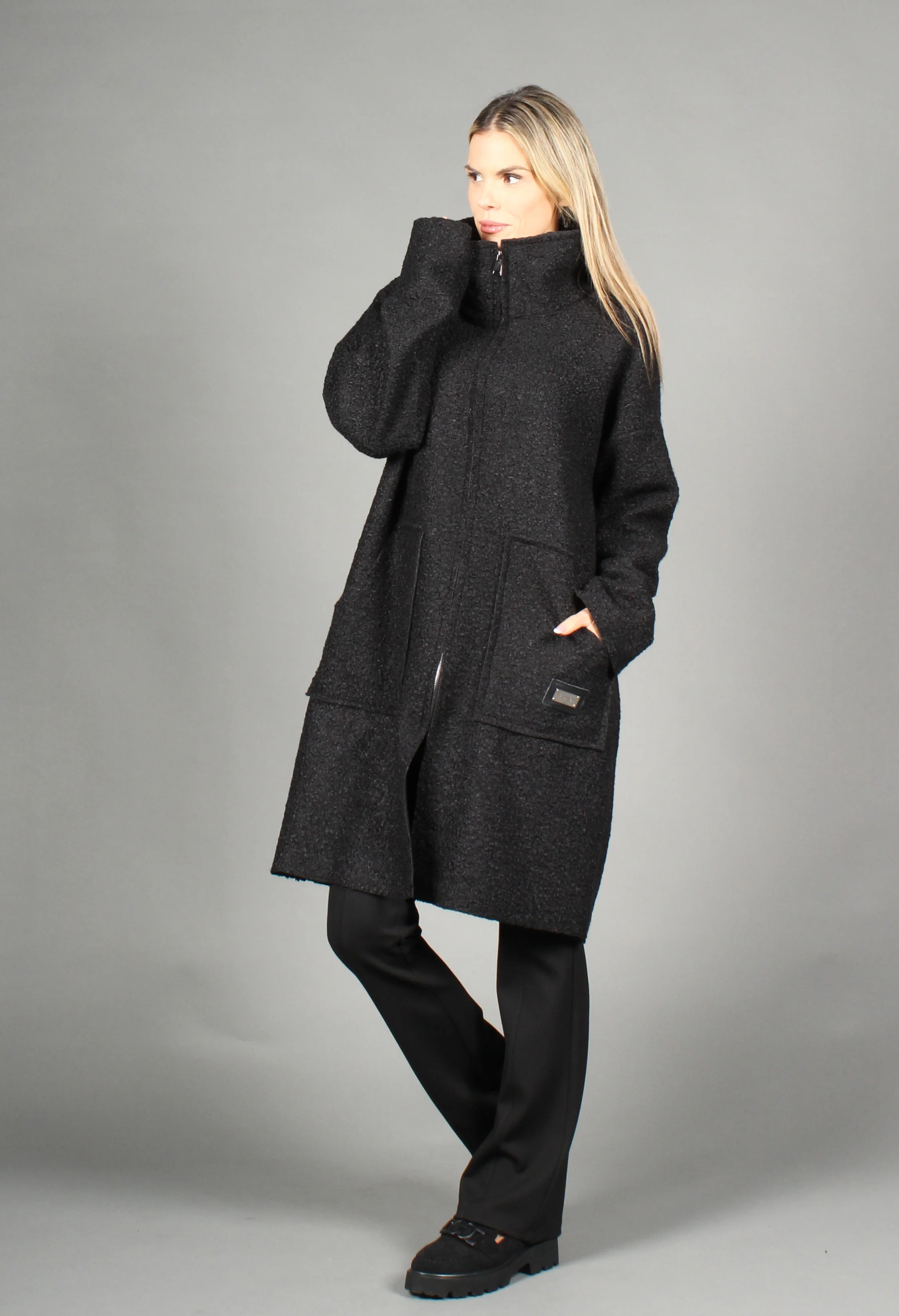Soft Boucle Zip Up Coatigan - Image 12