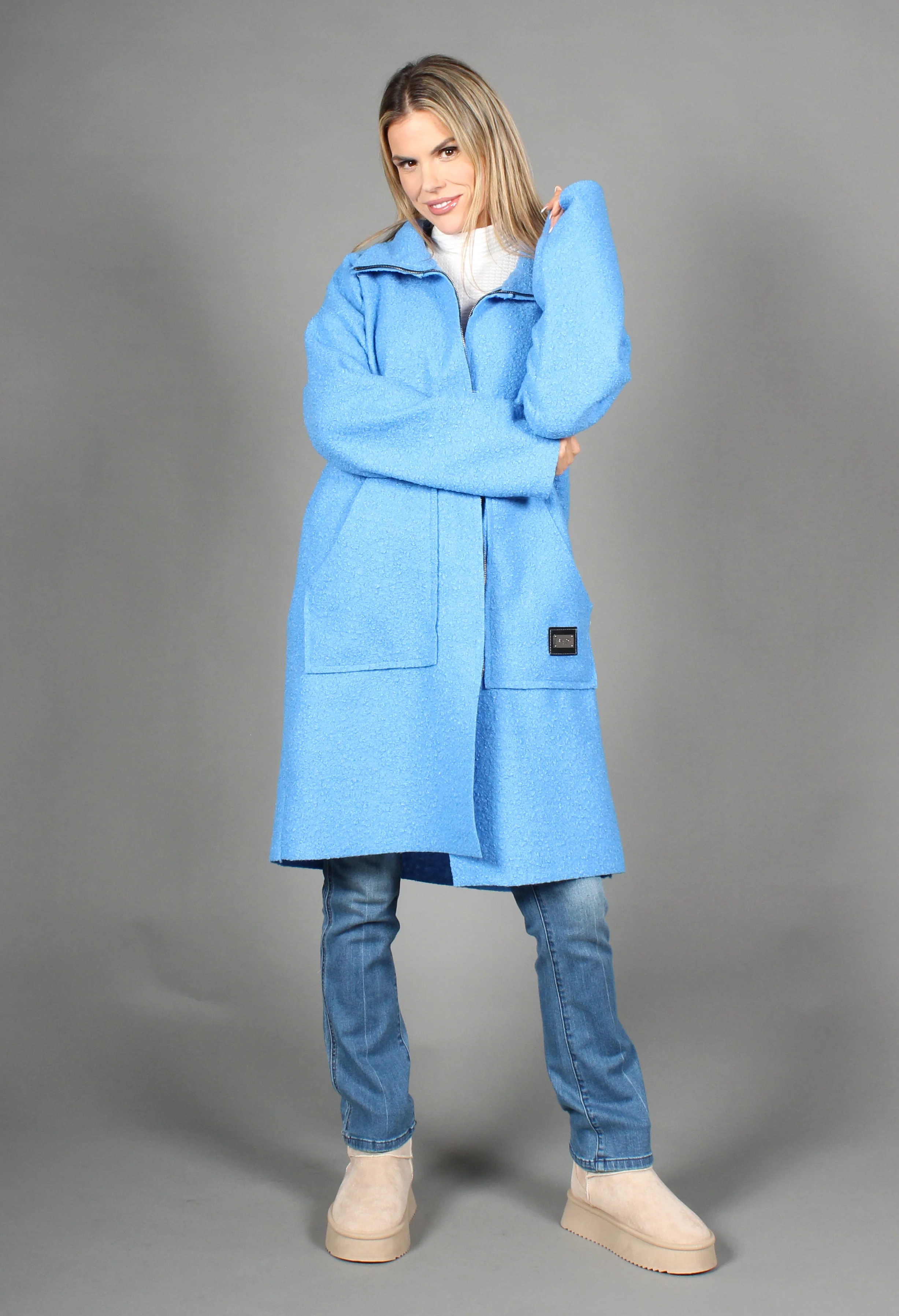Soft Boucle Zip Up Coatigan - Image 16