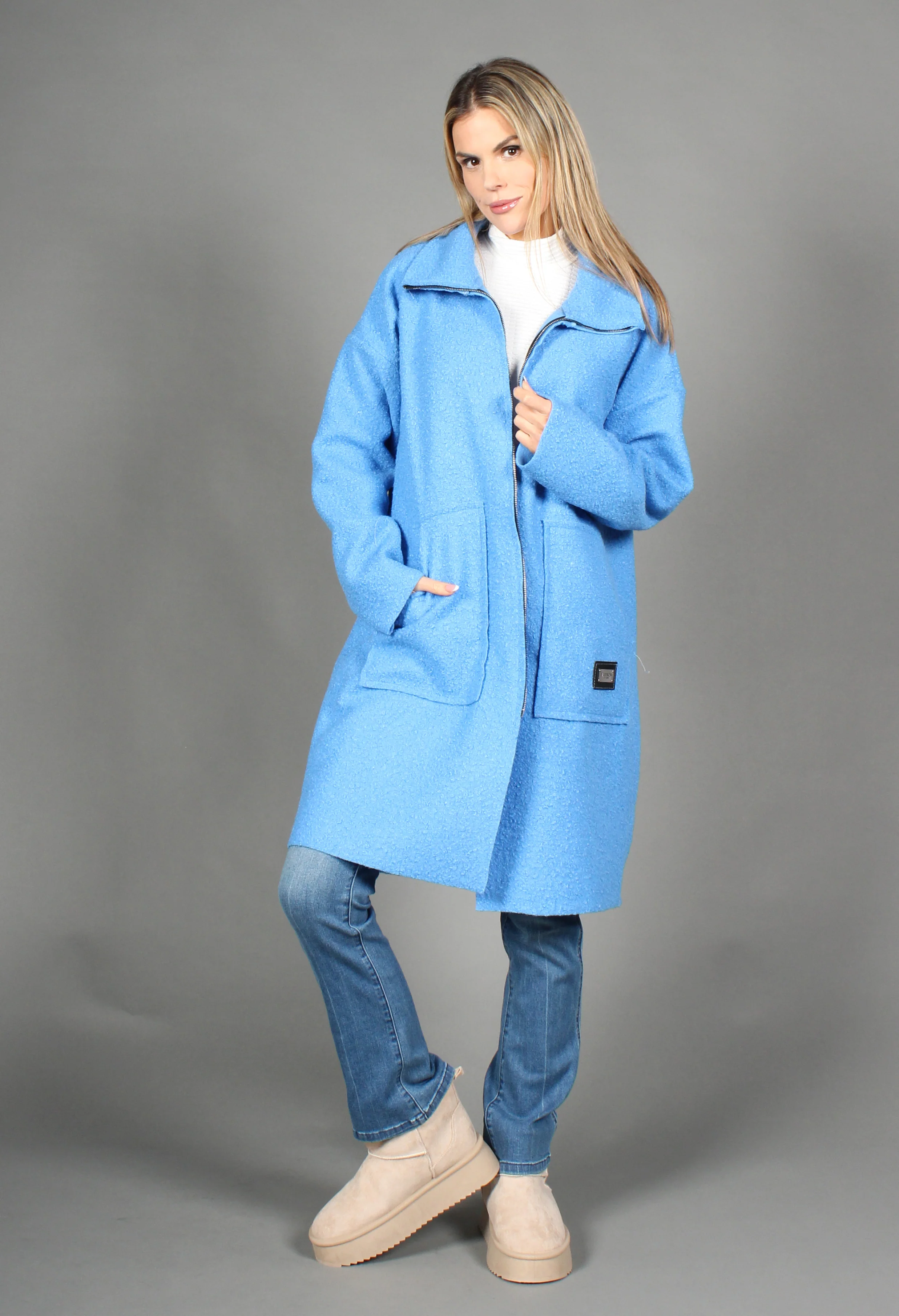 Soft Boucle Zip Up Coatigan - Image 18