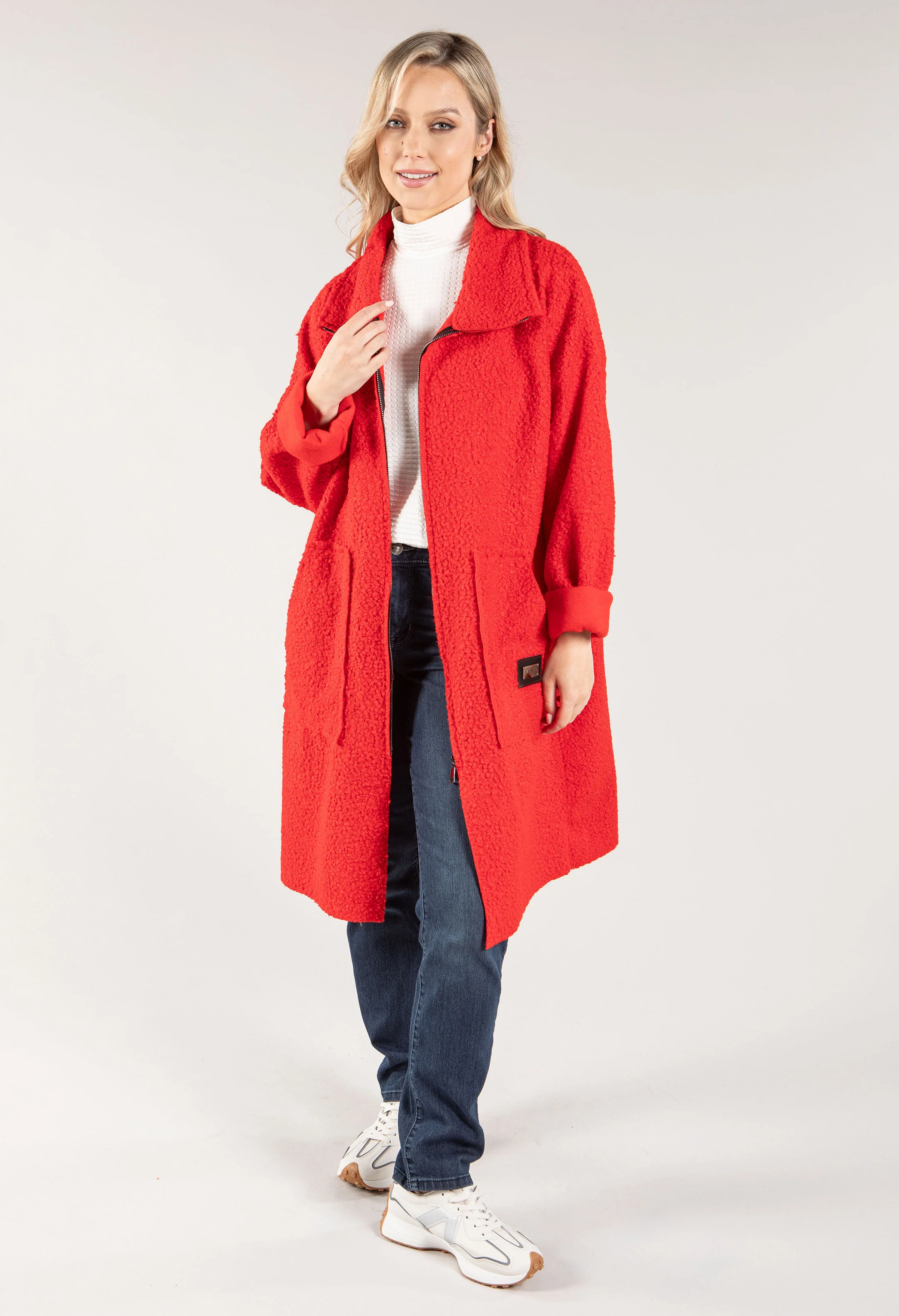 Soft Boucle Zip Up Coatigan - Image 6