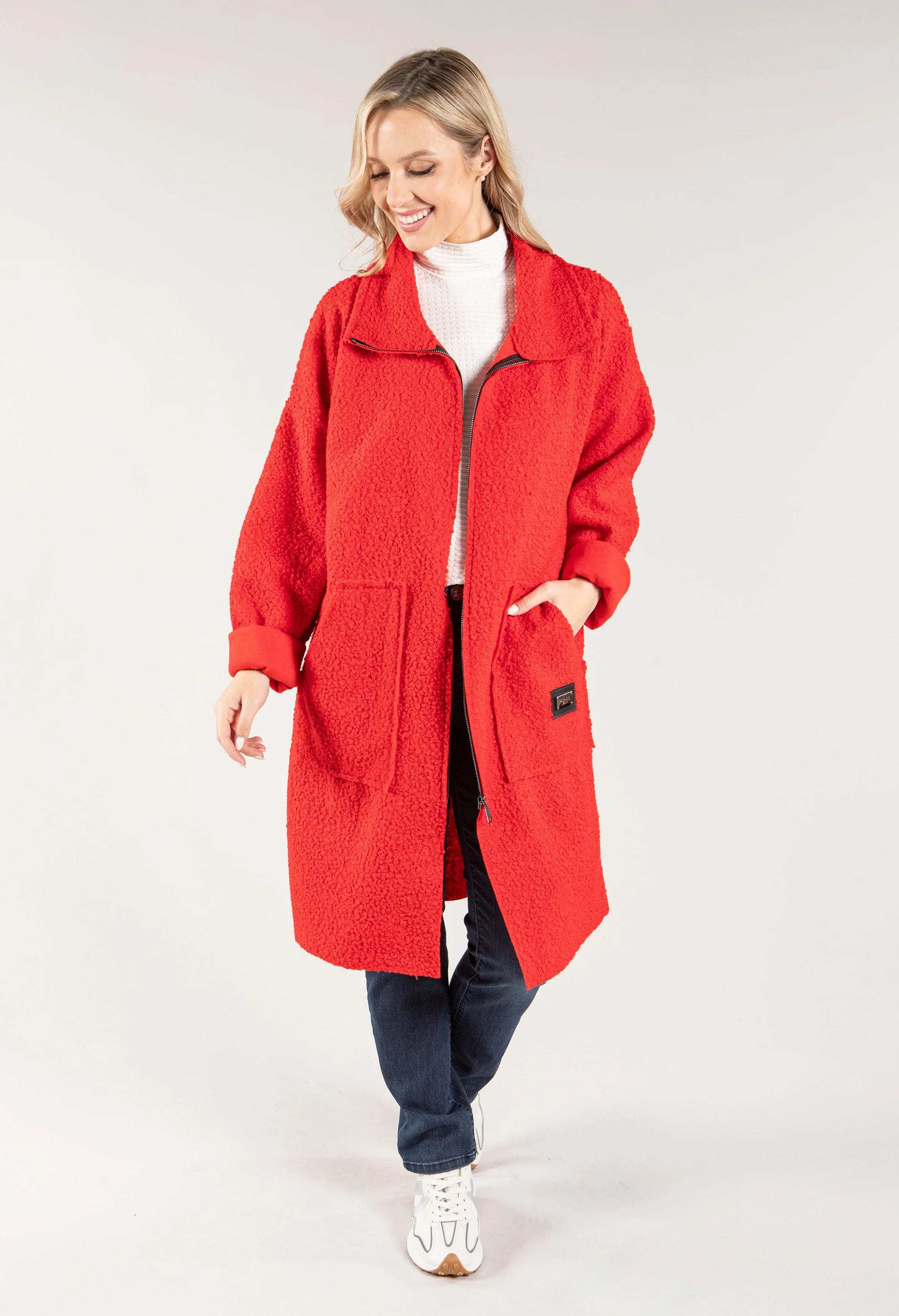 Soft Boucle Zip Up Coatigan - Image 8
