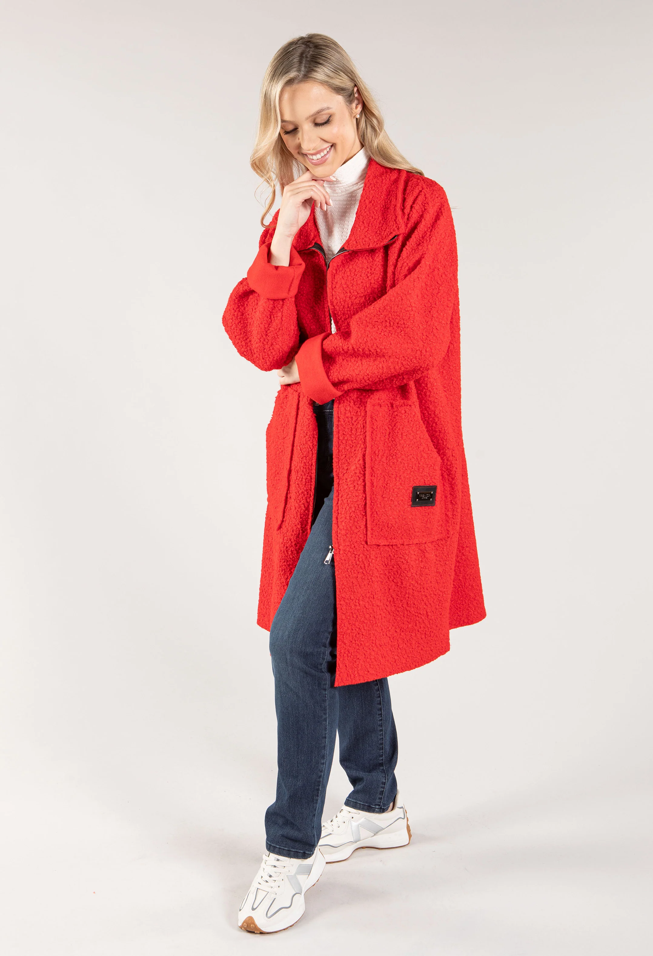Soft Boucle Zip Up Coatigan - Image 9