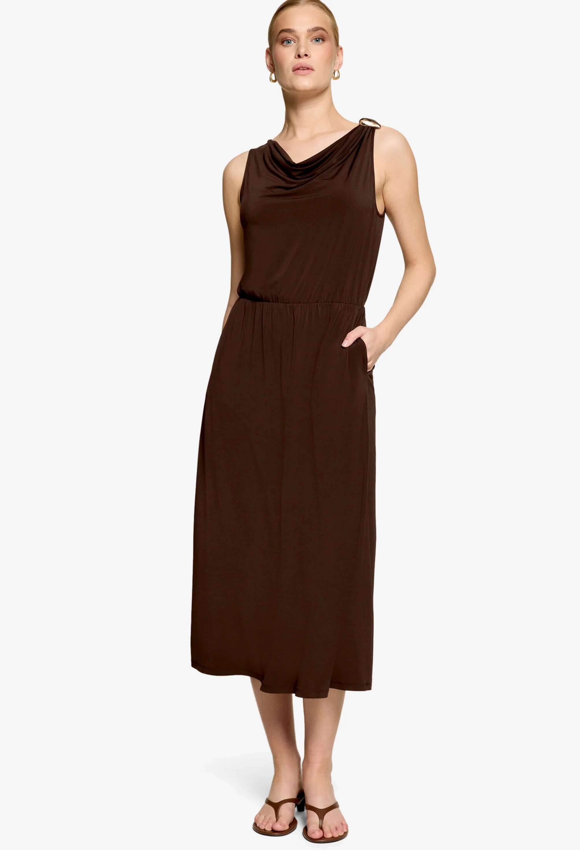 Soft Cowl Neck Midi Dress - Image 2