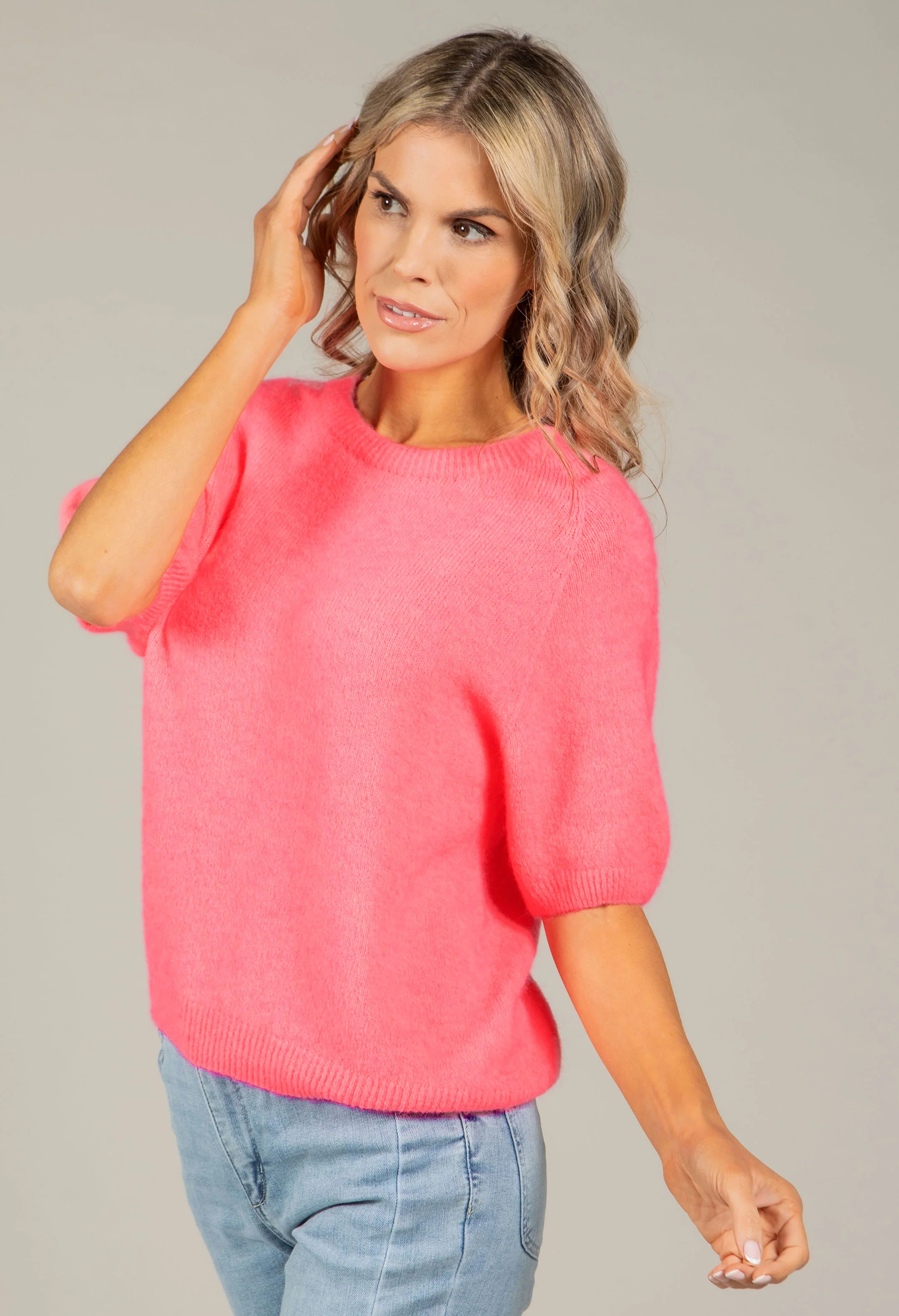 Round Neck Short Sleeve Sweater in Superfine Alpaca - Image 14