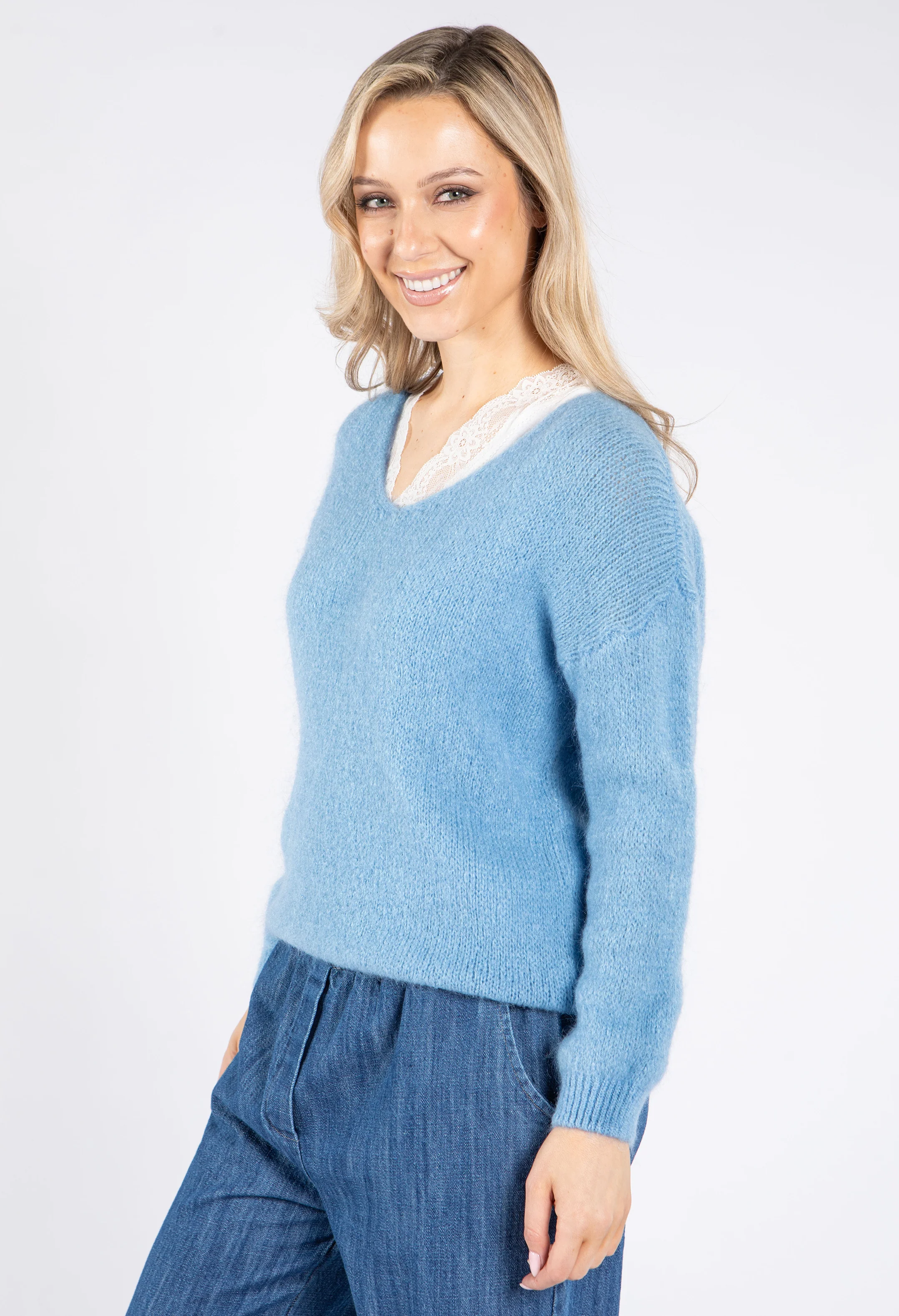Soft Touch V Neck Knit Pullover - Image 2