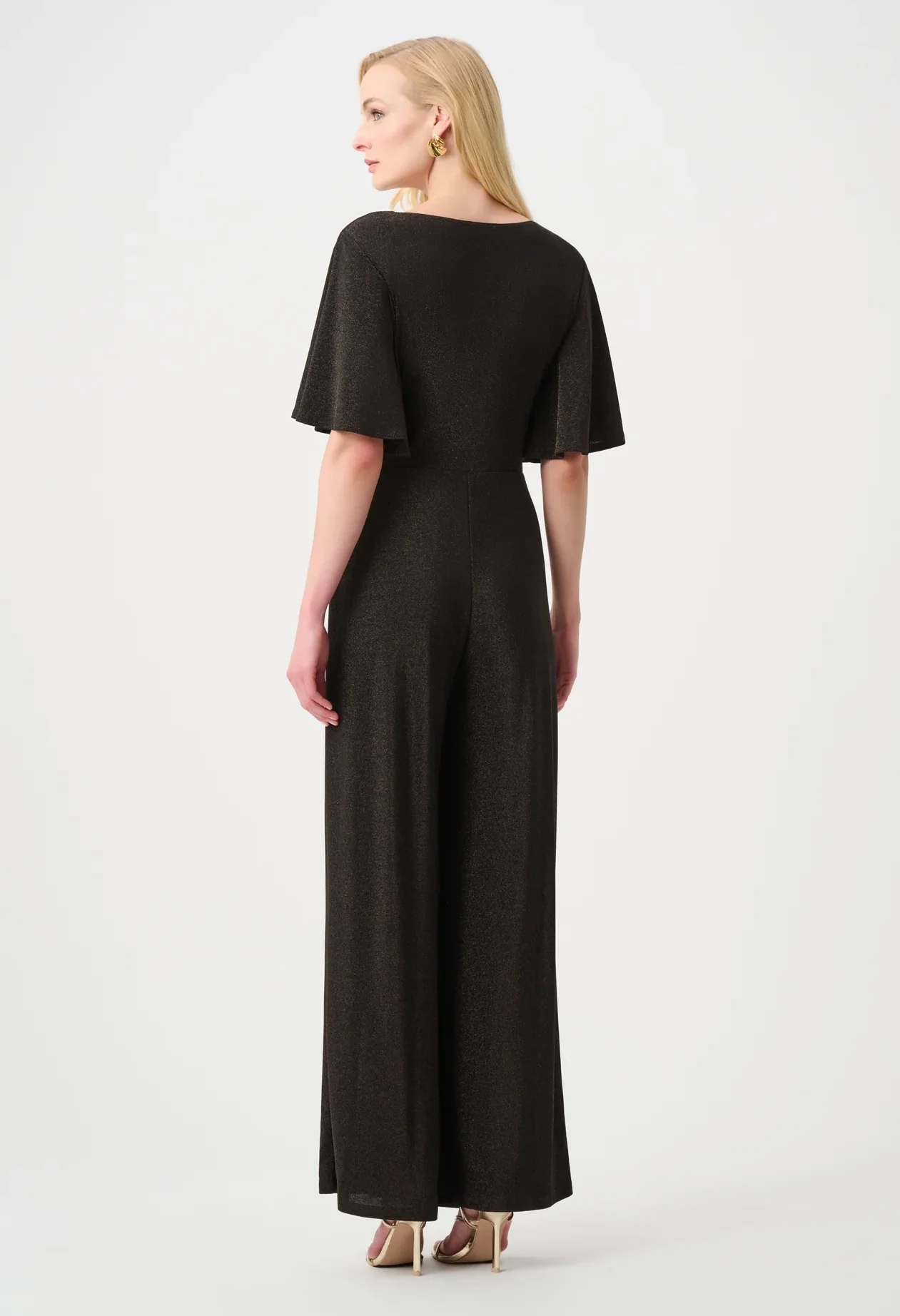 Sparkle Knit Wide Leg Wrap Jumpsuit - Image 4