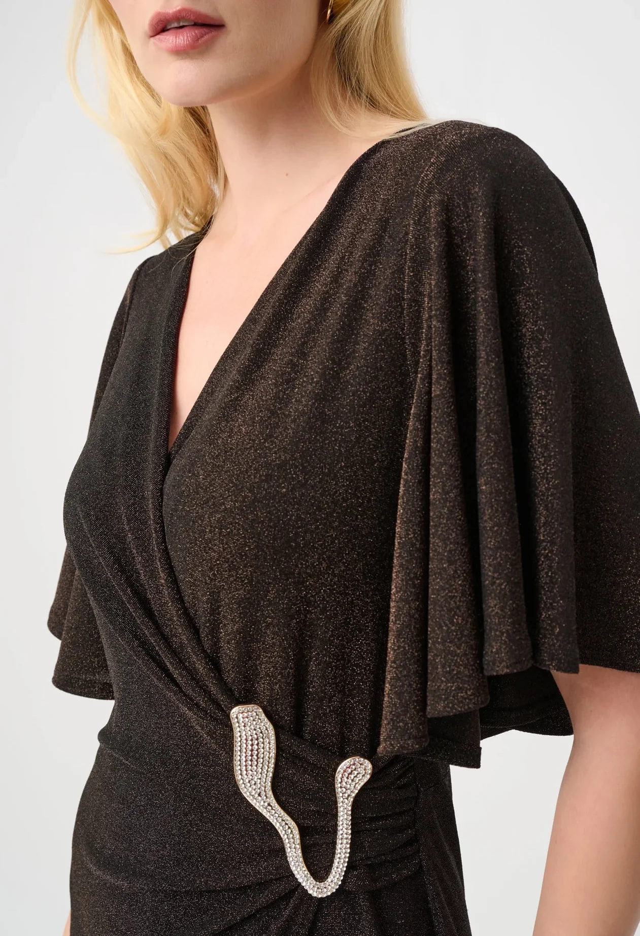 Sparkle Knit Wide Leg Wrap Jumpsuit - Image 5