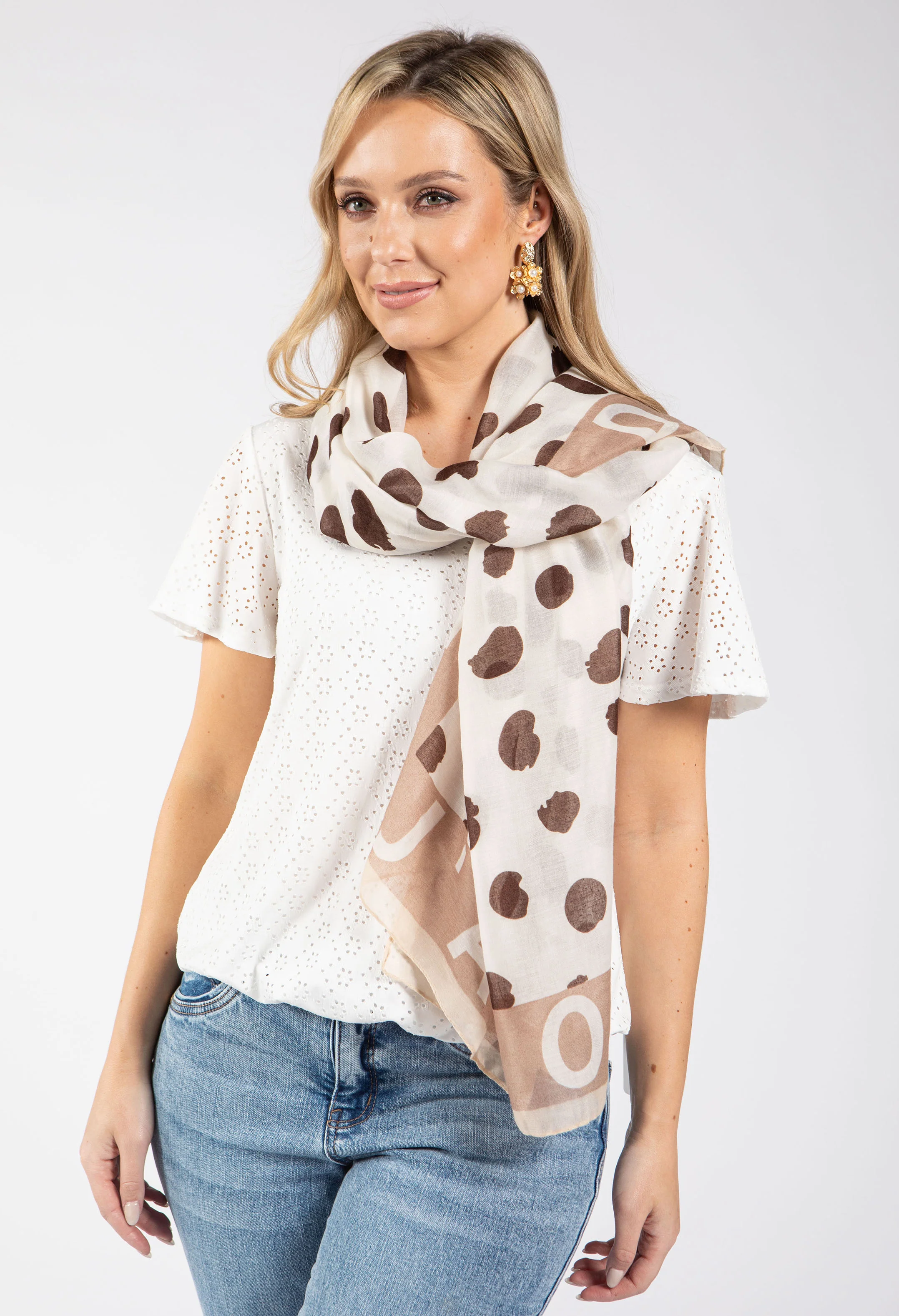 Spotted Print Scarf - Image 6