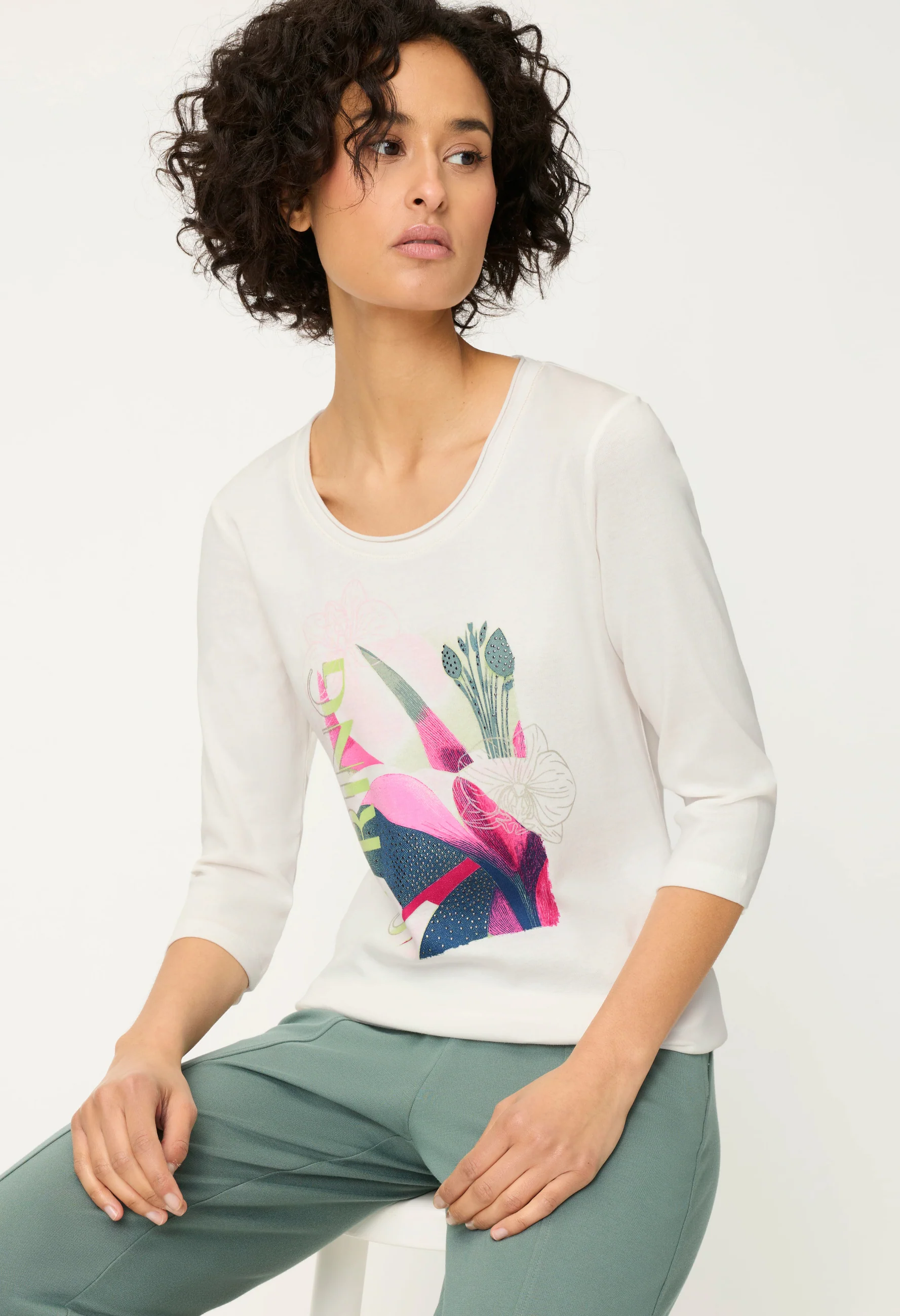 Spring Print 3/4 Sleeve Top