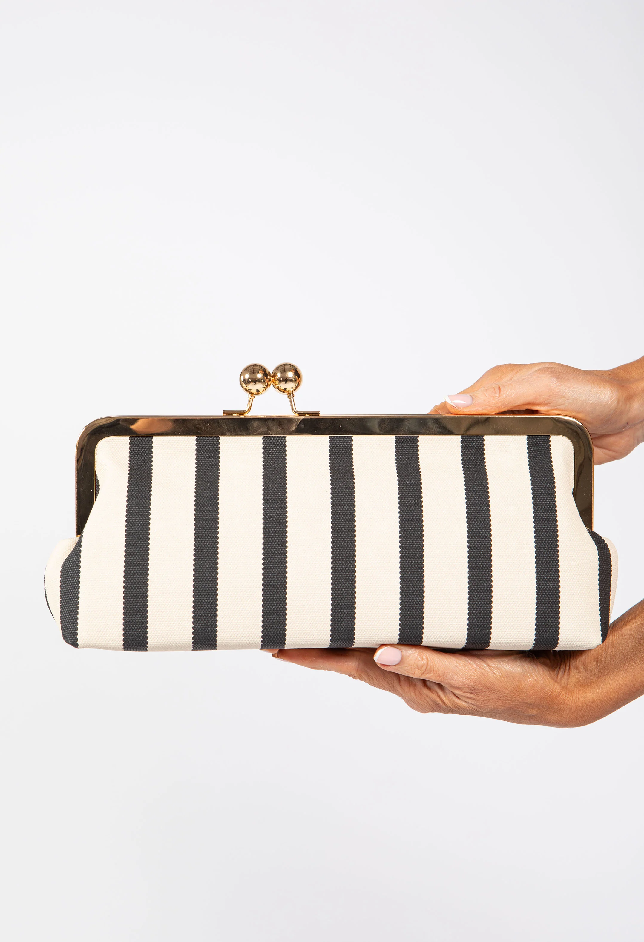 Striped Canvas Clutch Bag - Image 7
