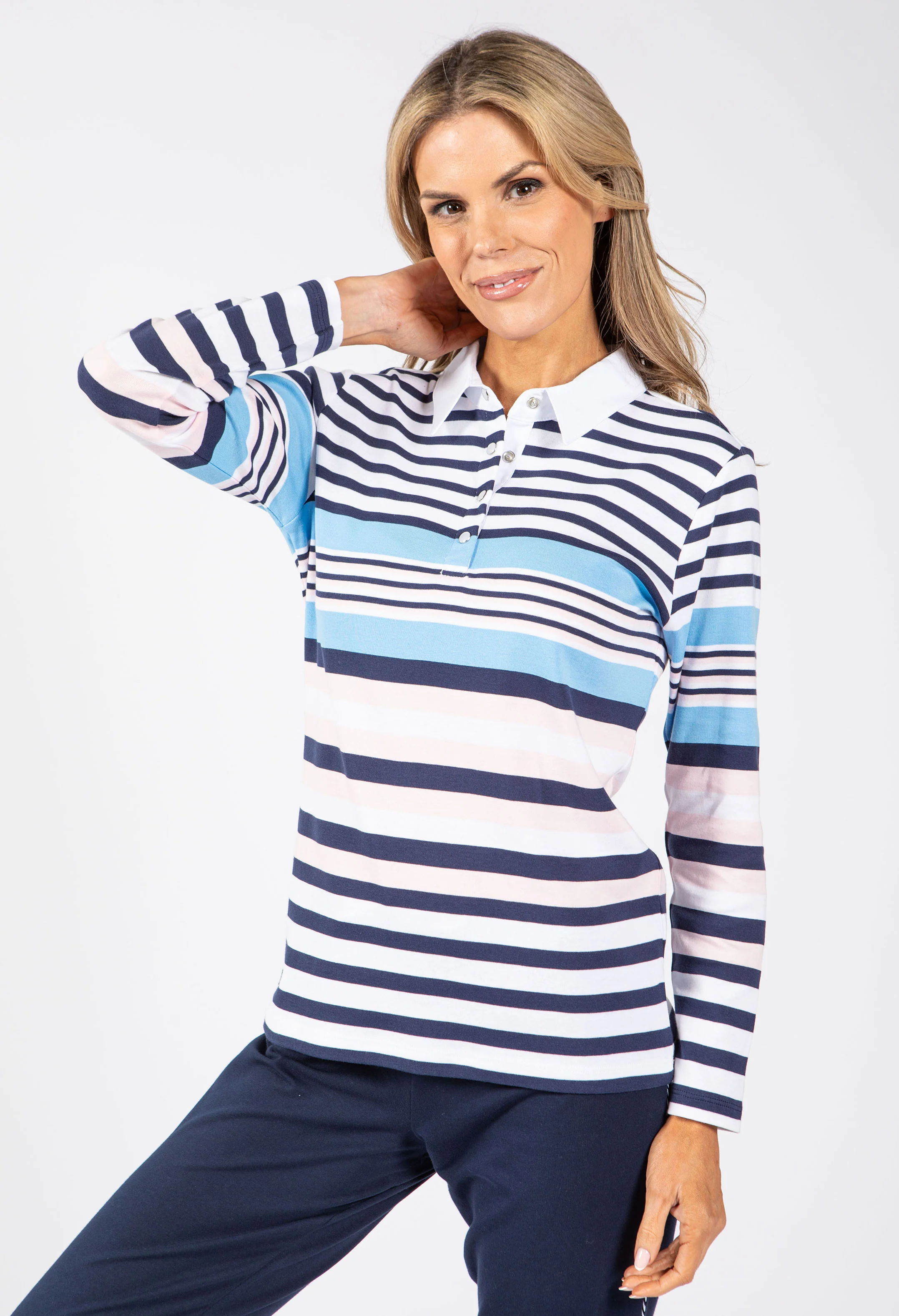 Striped Polo Top - Image 2