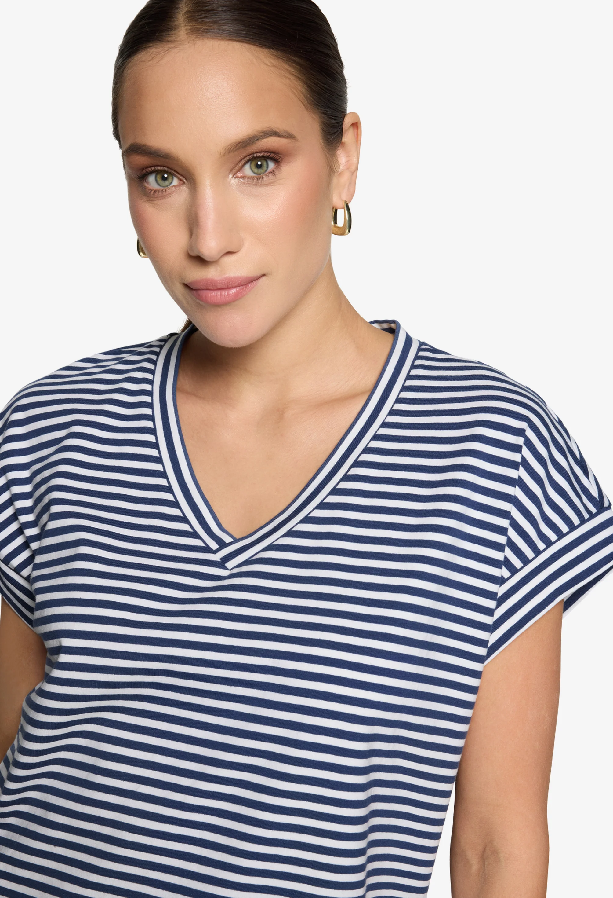 Striped V-Neck T-Shirt - Image 9
