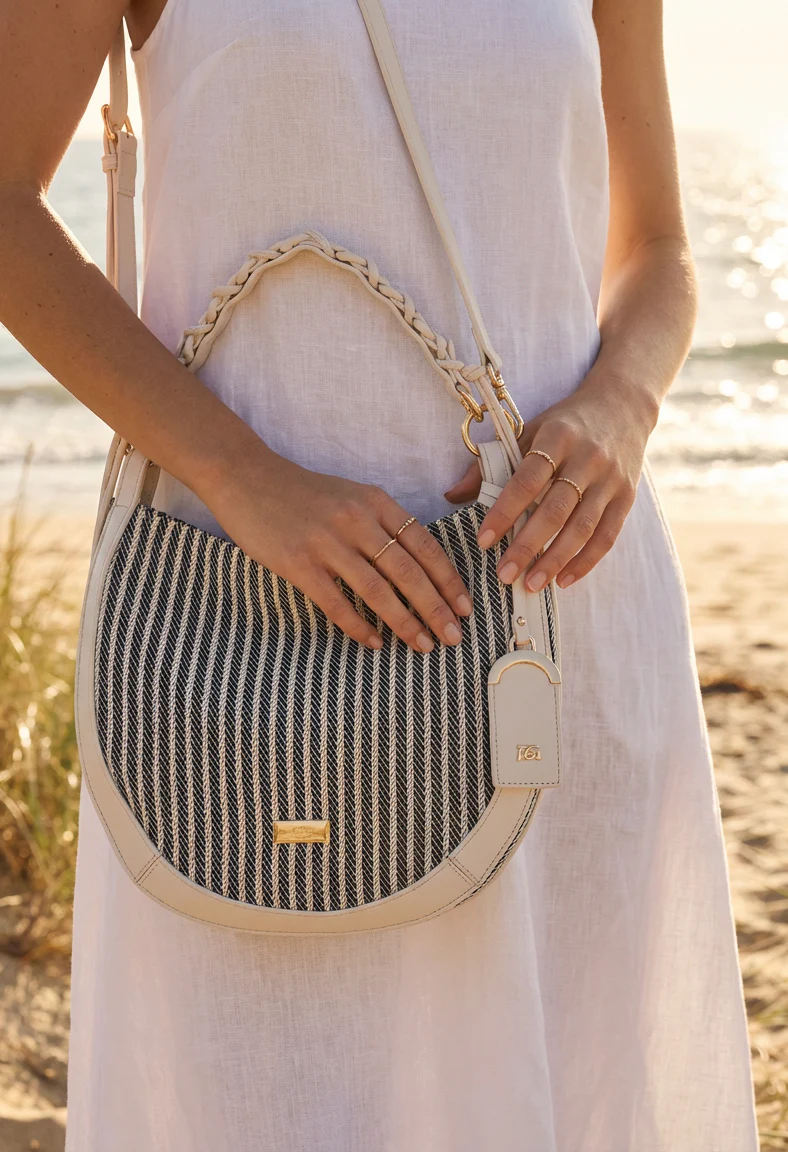 Striped Woven Curve Bag - Image 2
