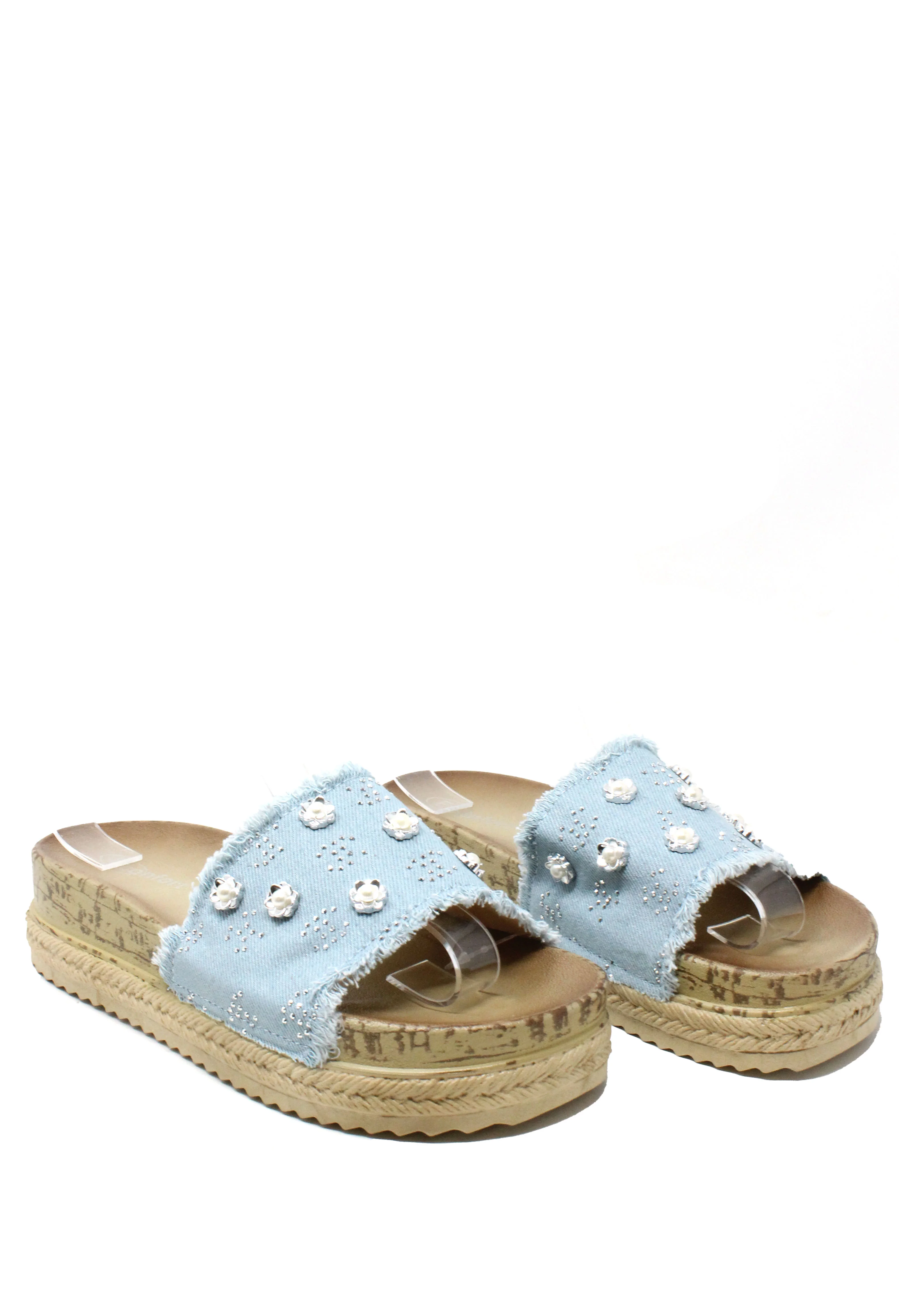Studded Denim Slide - Image 13