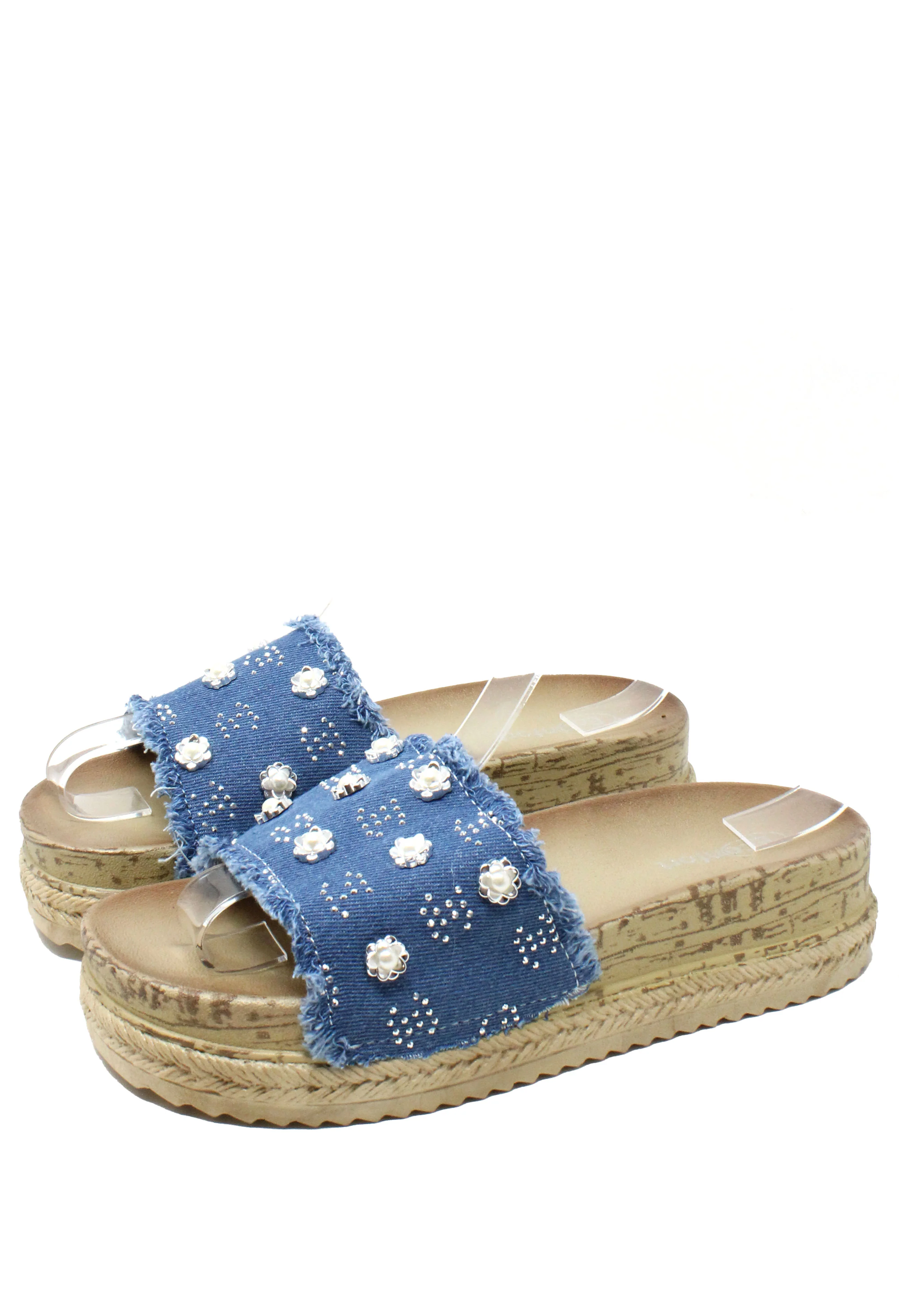 Studded Denim Slide - Image 9