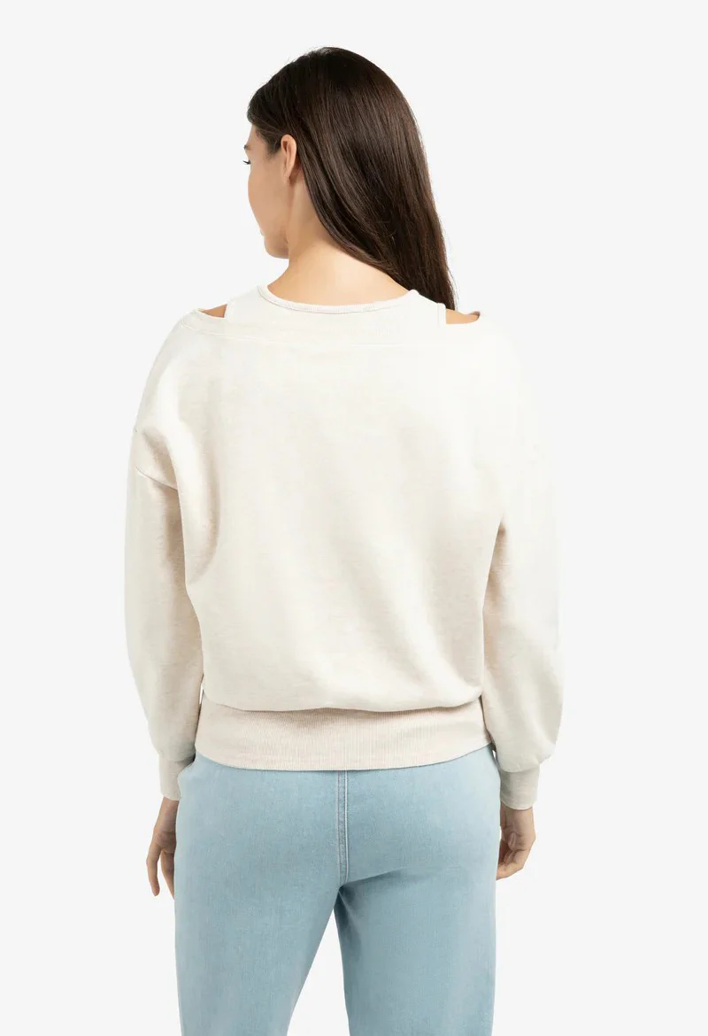 Sweatshirt with layered neckline detail - Image 3