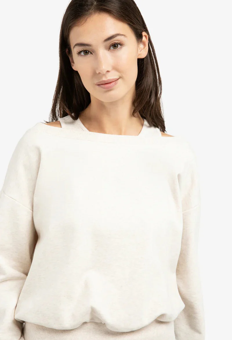 Sweatshirt with layered neckline detail - Image 4