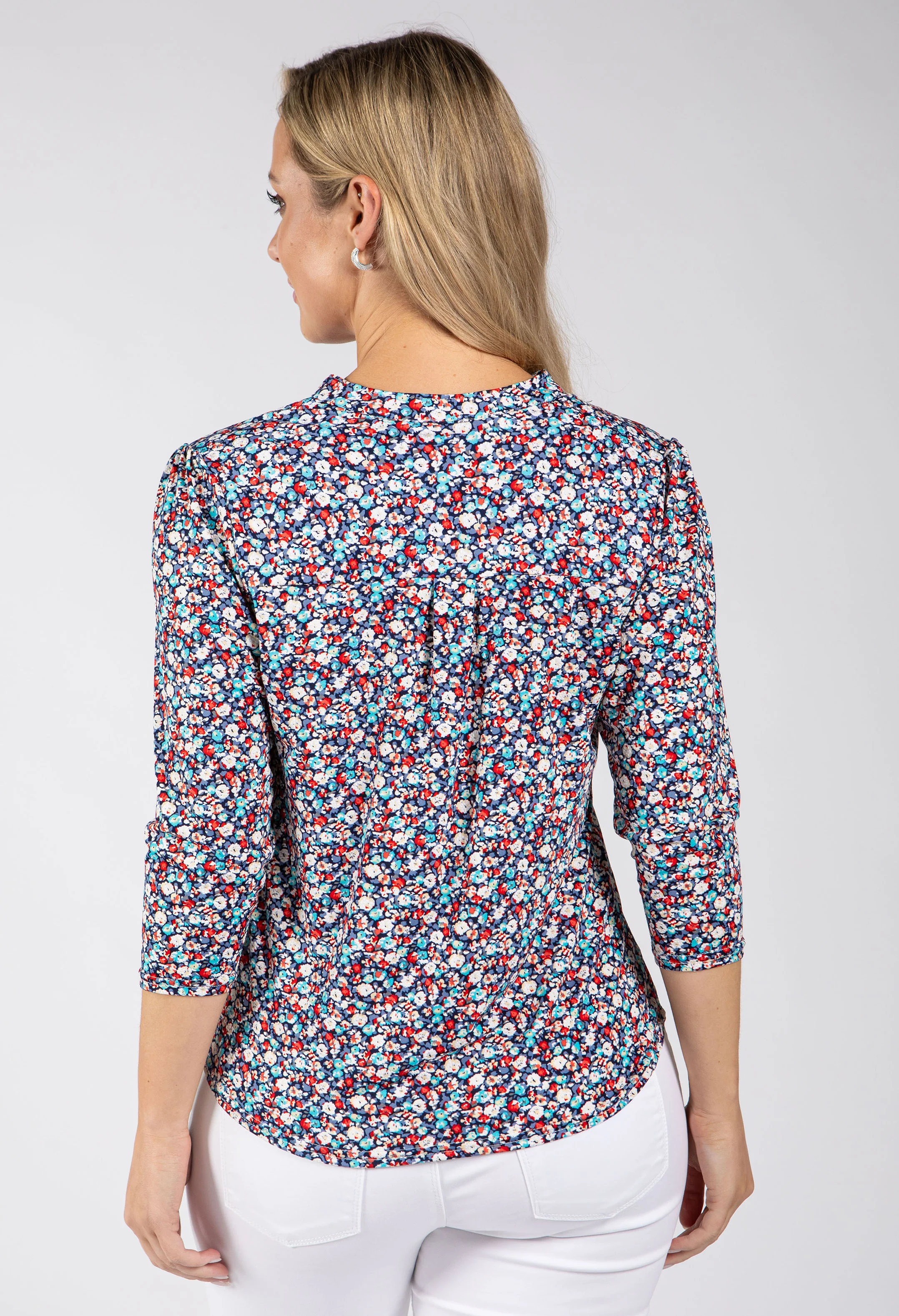 Textured Ditsy Print Top - Image 4
