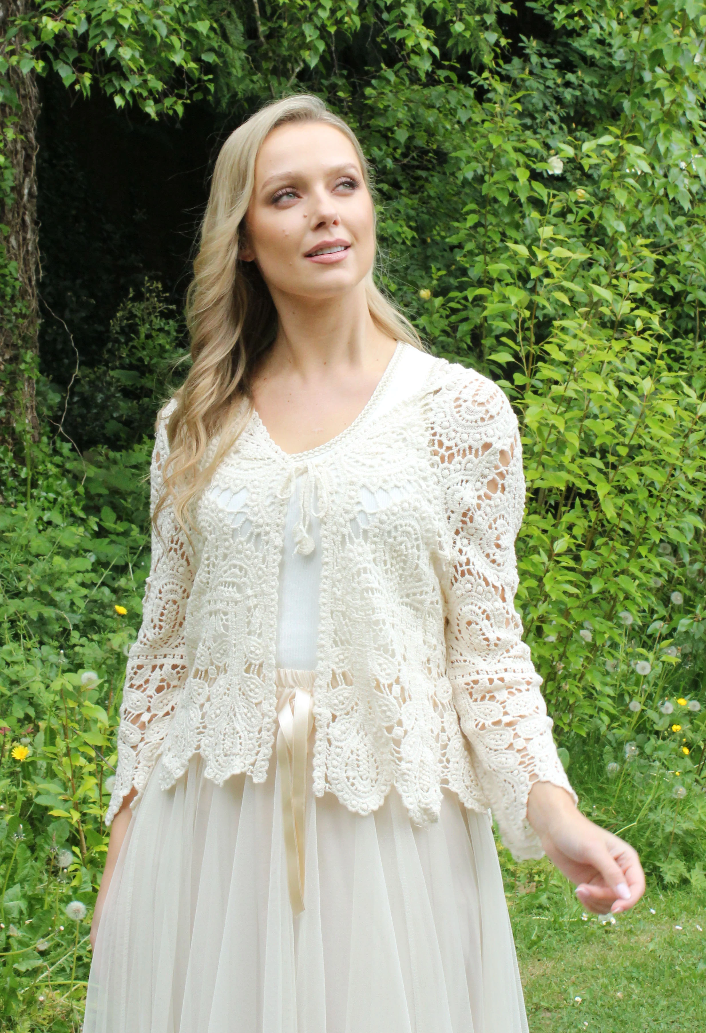 Tie Front Crochet Cardigan - Image 7