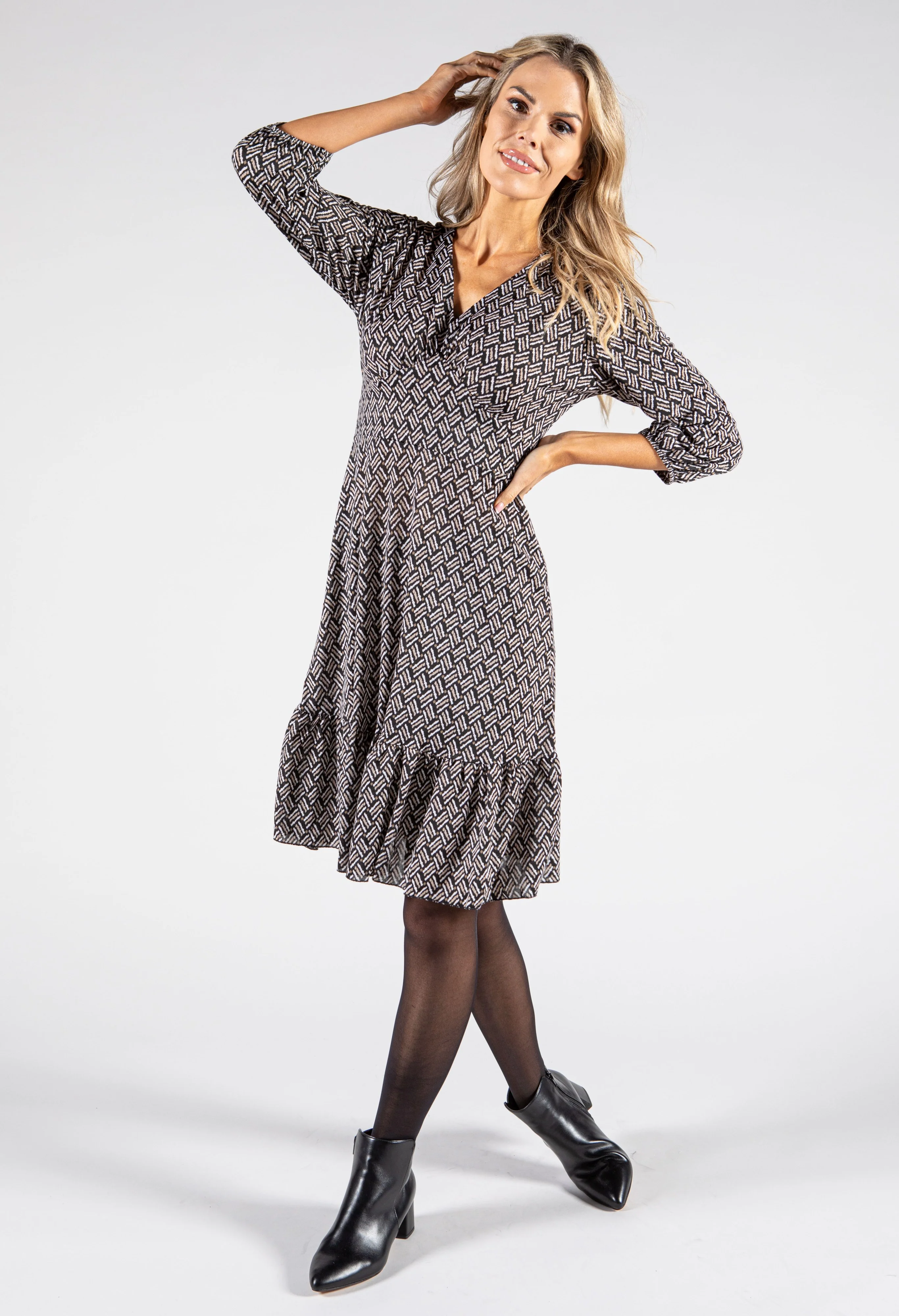 Tiered V Neckline Dress-1 - Image 3