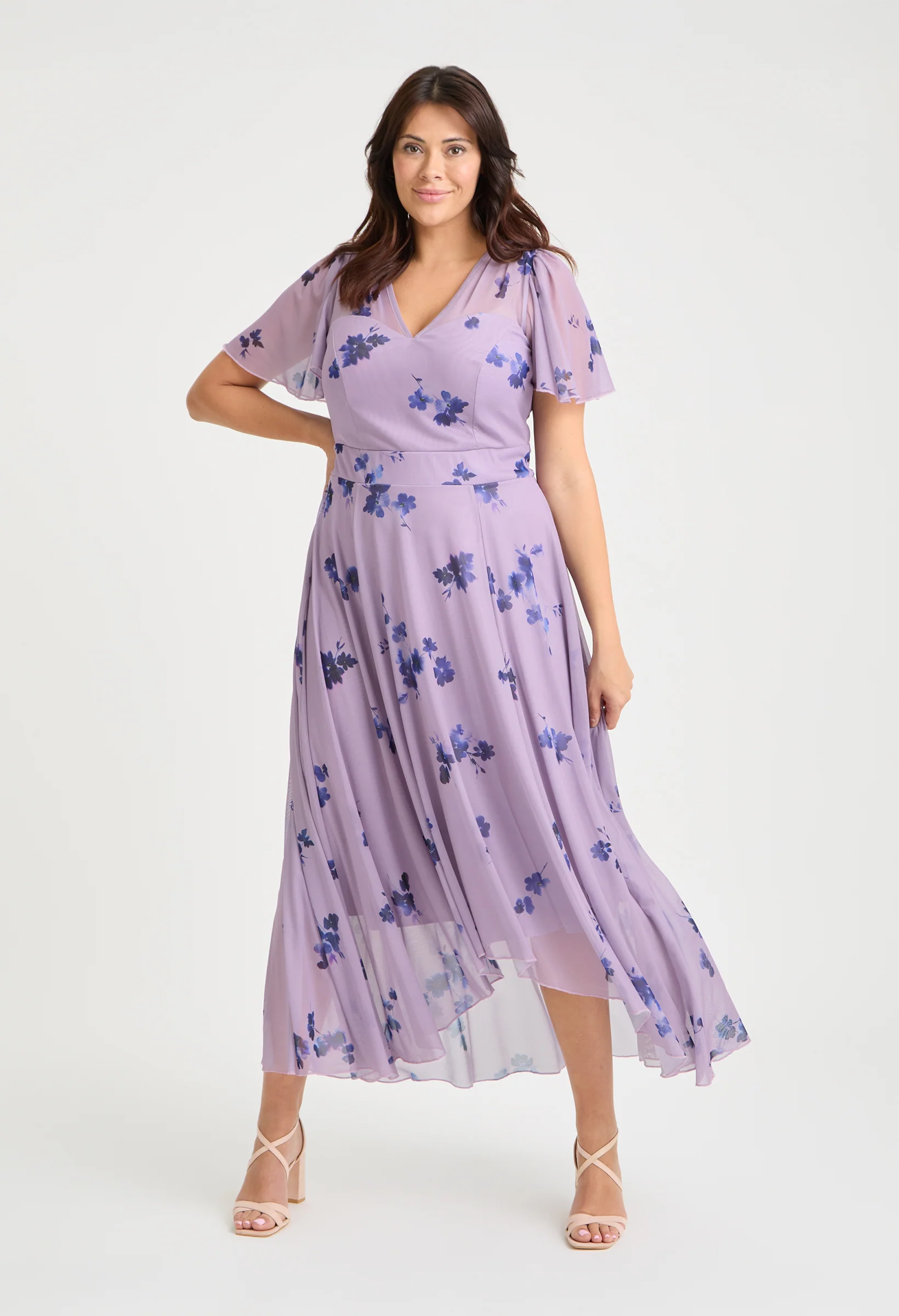 Tilly Angel Sleeve Sweetheart Curve+ Dress - Image 2
