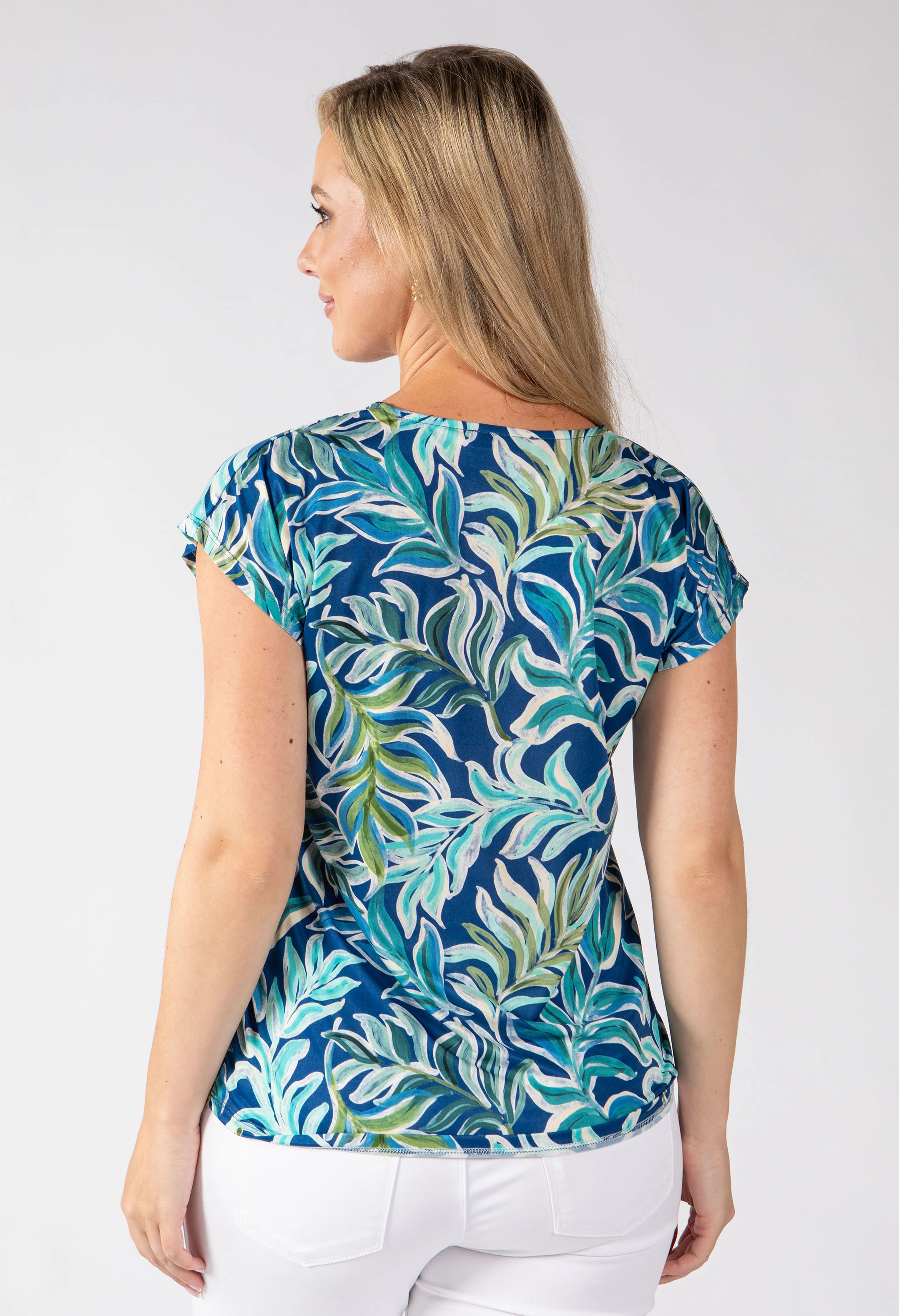Tlagoon Leaf Print Top - Image 5