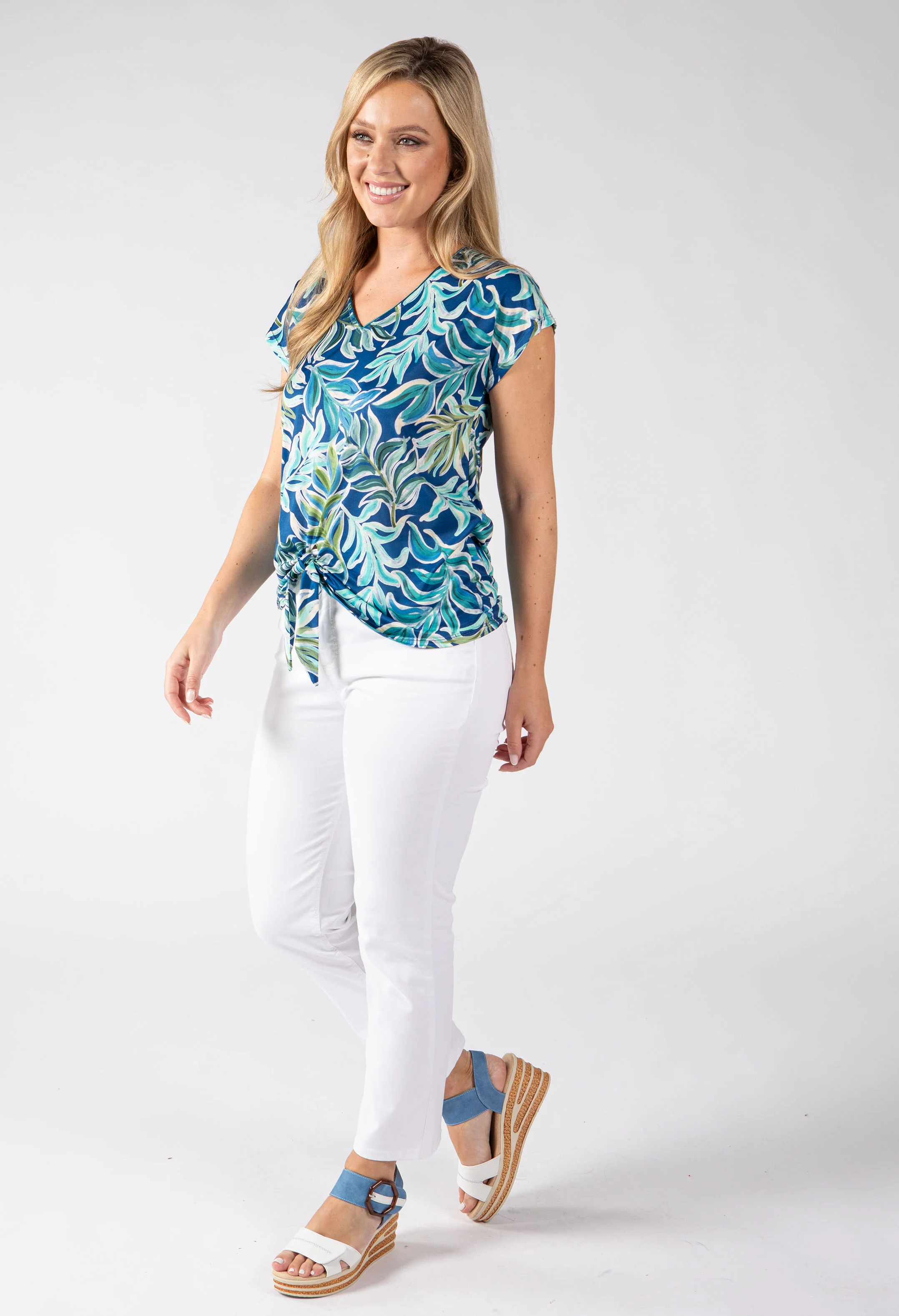 Tlagoon Leaf Print Top - Image 6