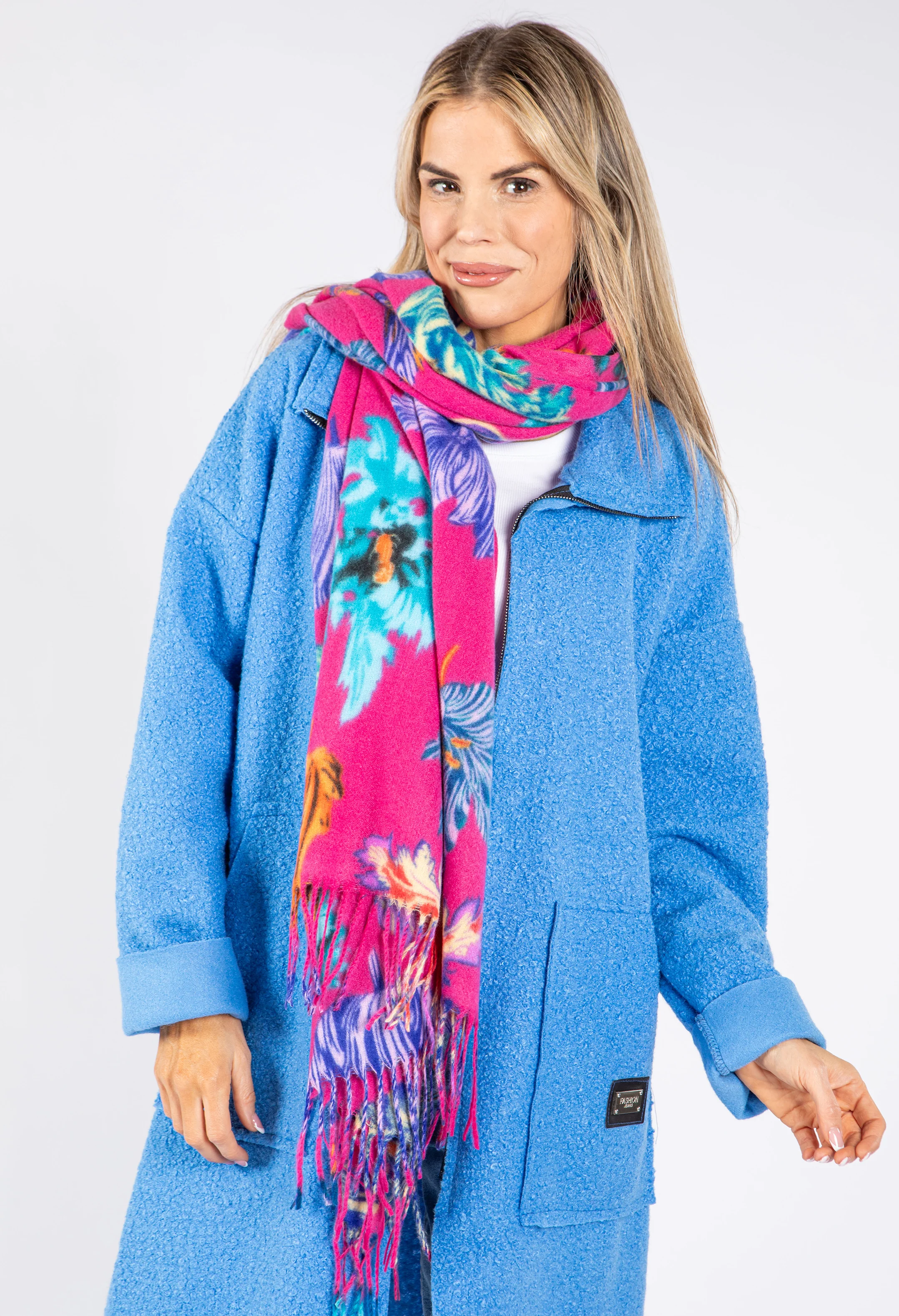 Tropical Floral Cashmere Touch Scarf - Image 4