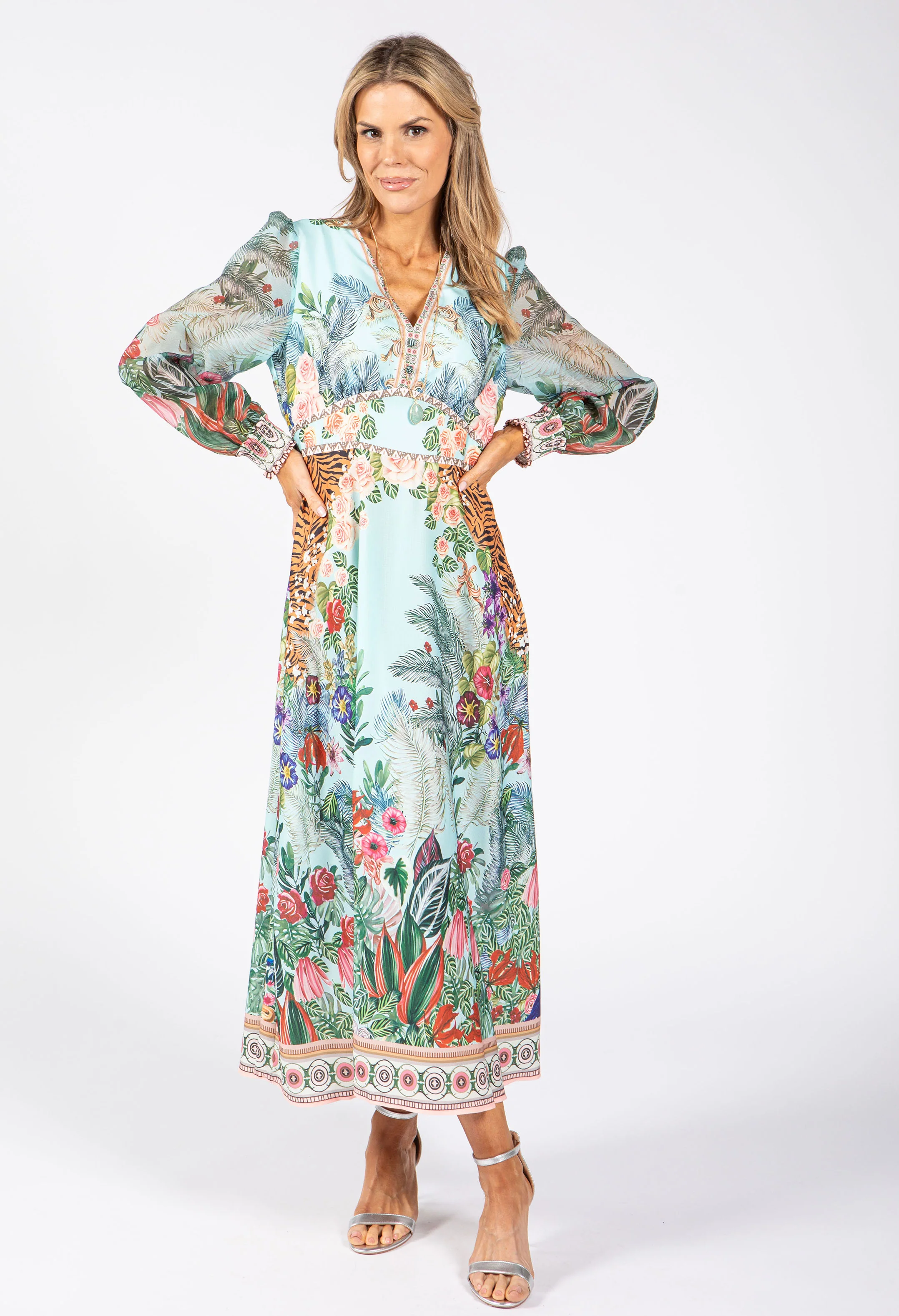 Tropical Print Midi Dress - Image 3