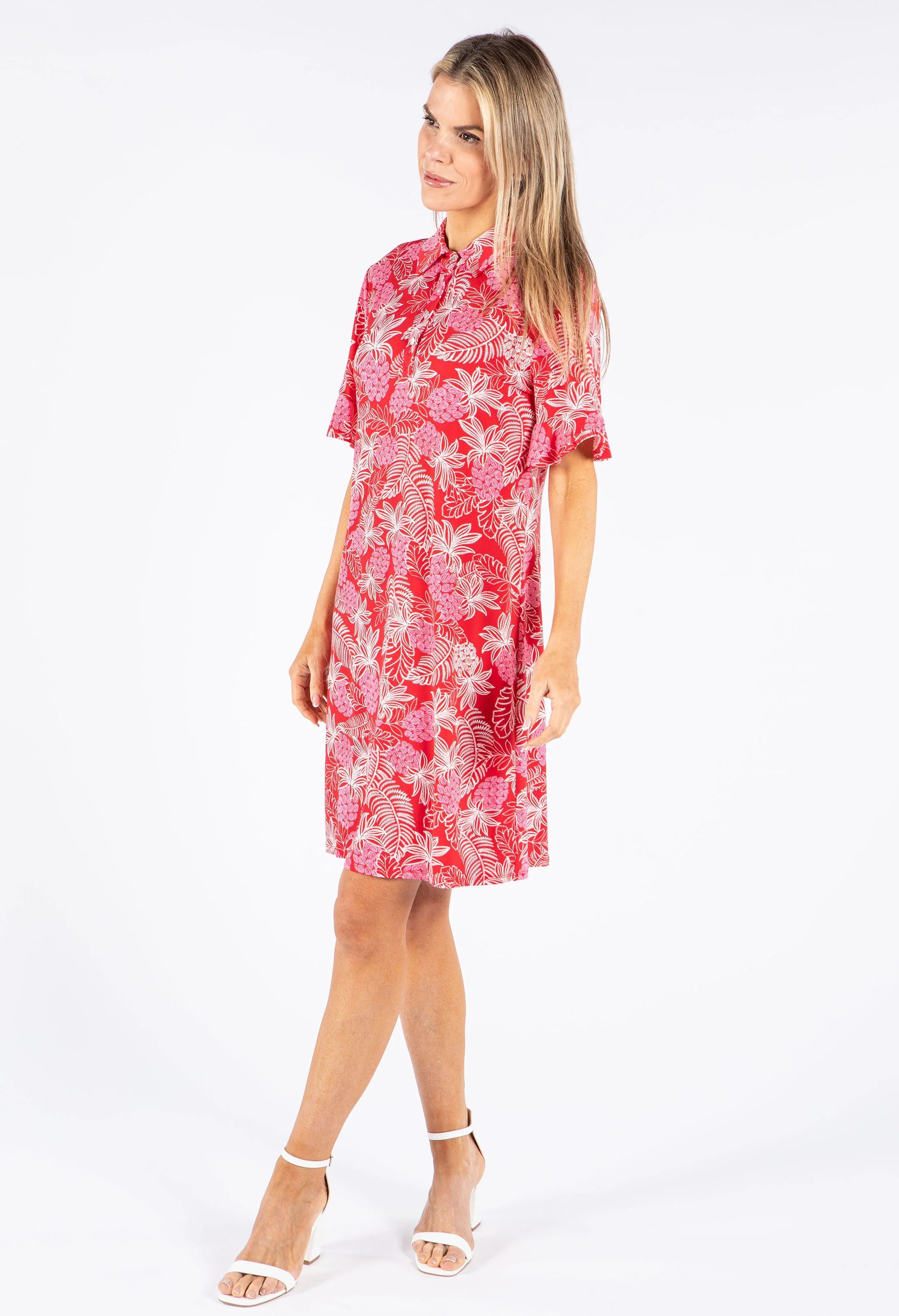 Tropical Print Shift Dress - Image 2
