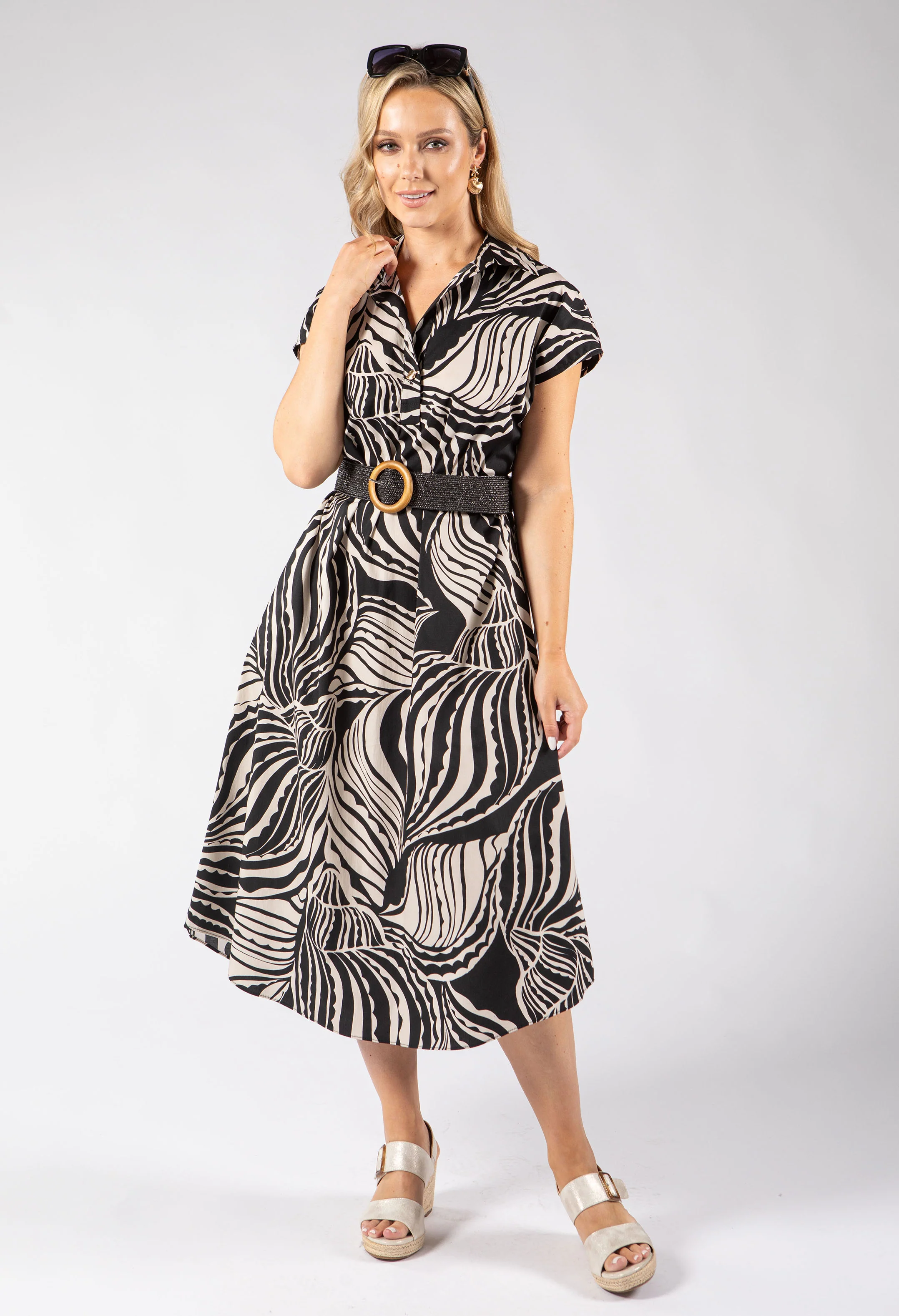 Tropical Shirt Style Dress