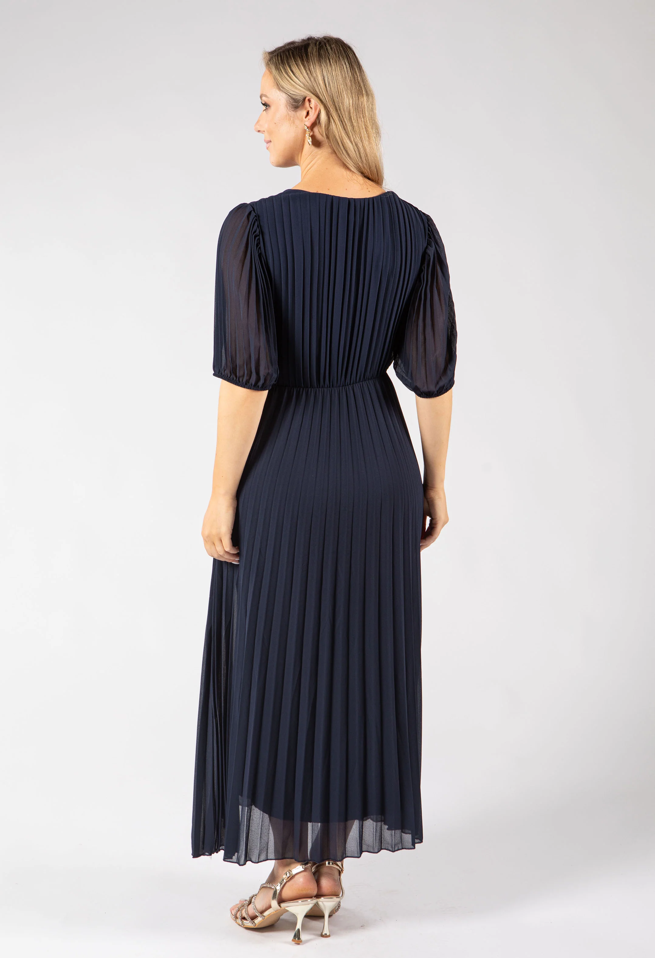 Front Knot Plisse Pleated Dress - Image 14