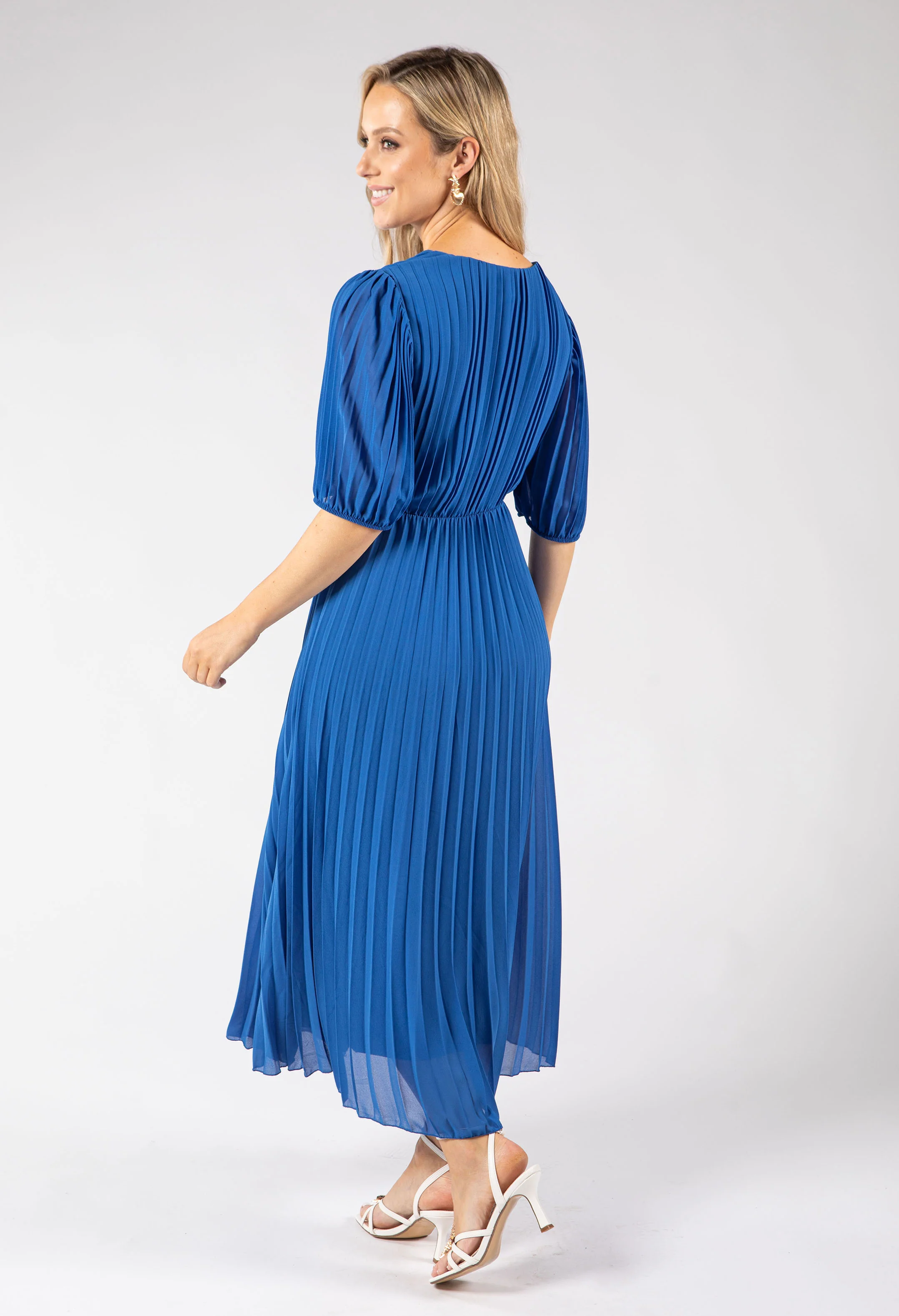 Front Knot Plisse Pleated Dress - Image 18