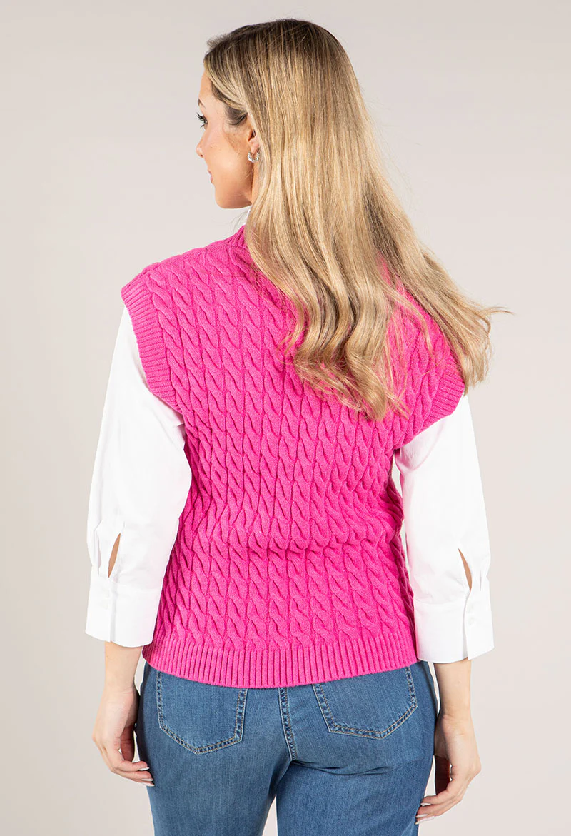 V Neck Soft Cable Knit Vest - Image 9