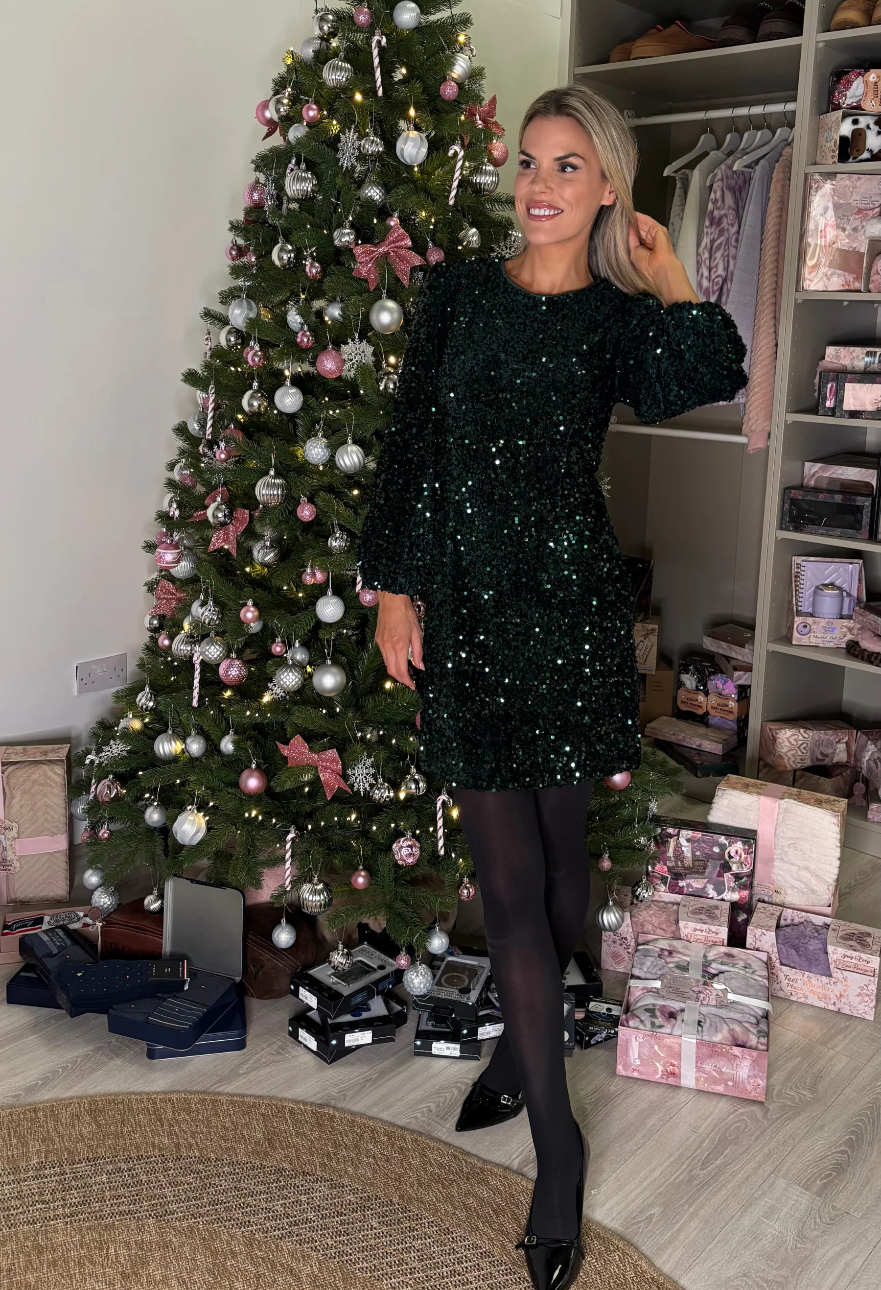 Velvet Sequin Dress - Image 7