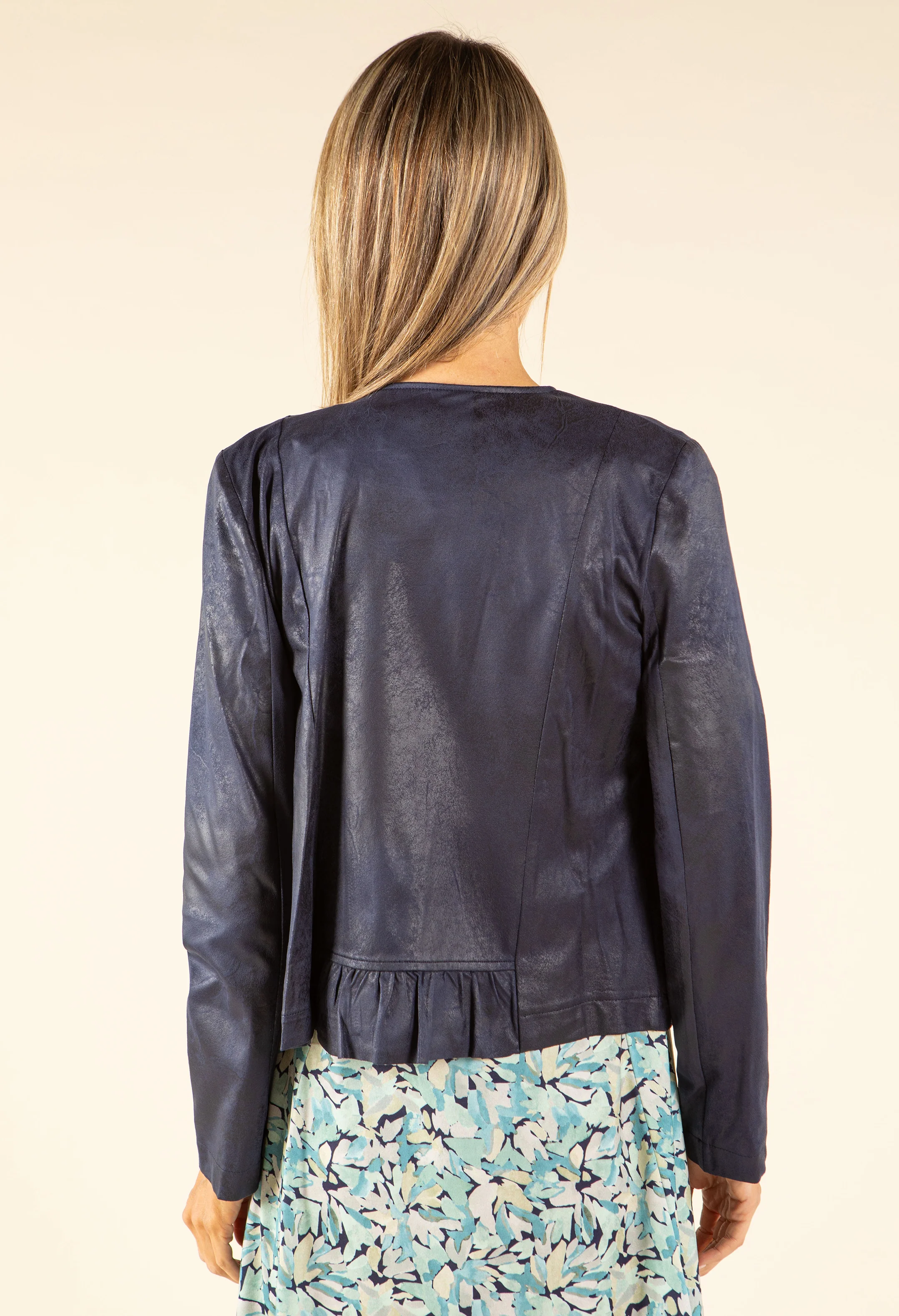 Vintage Leather Frill Detail Jacket - Image 11