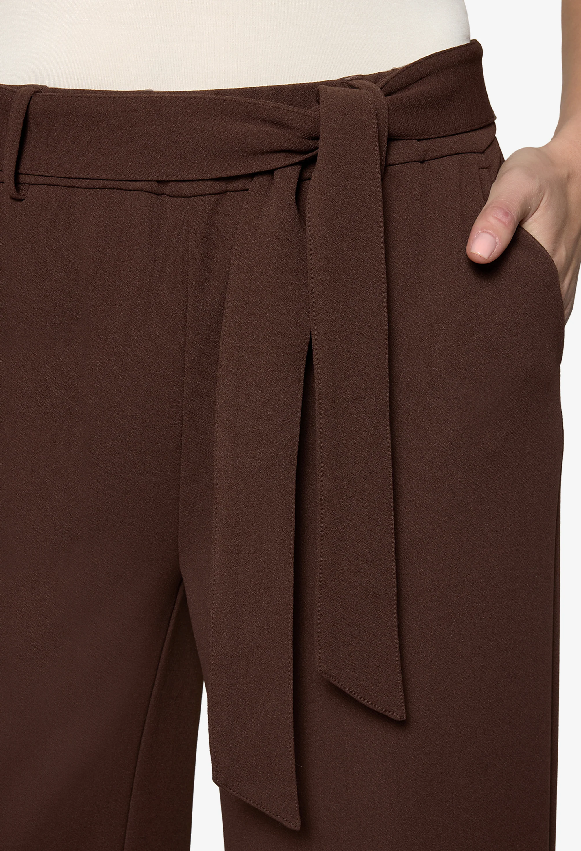 Wide Leg Belted Trousers - Image 4