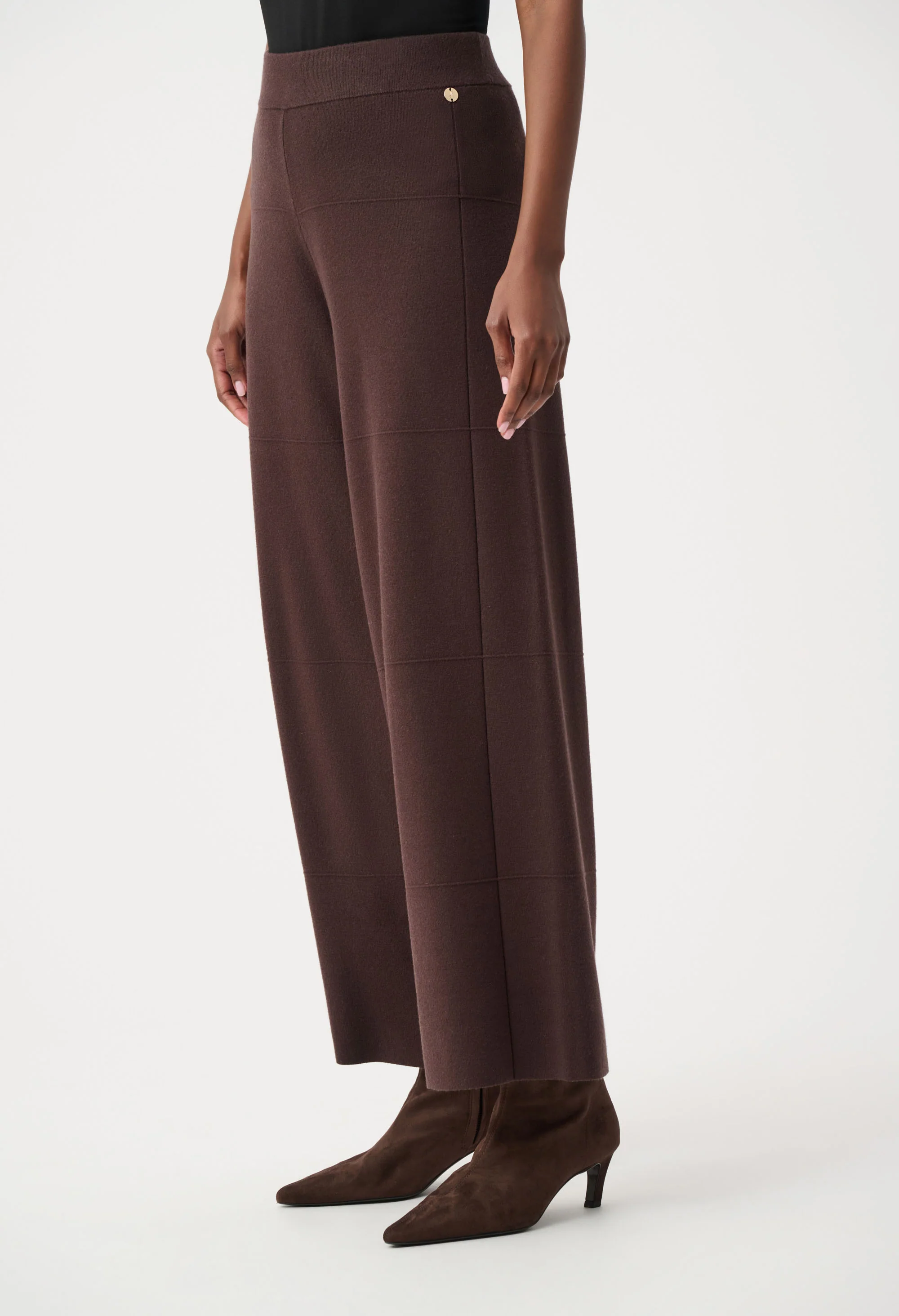 Wide Leg Knit Trousers - Image 3