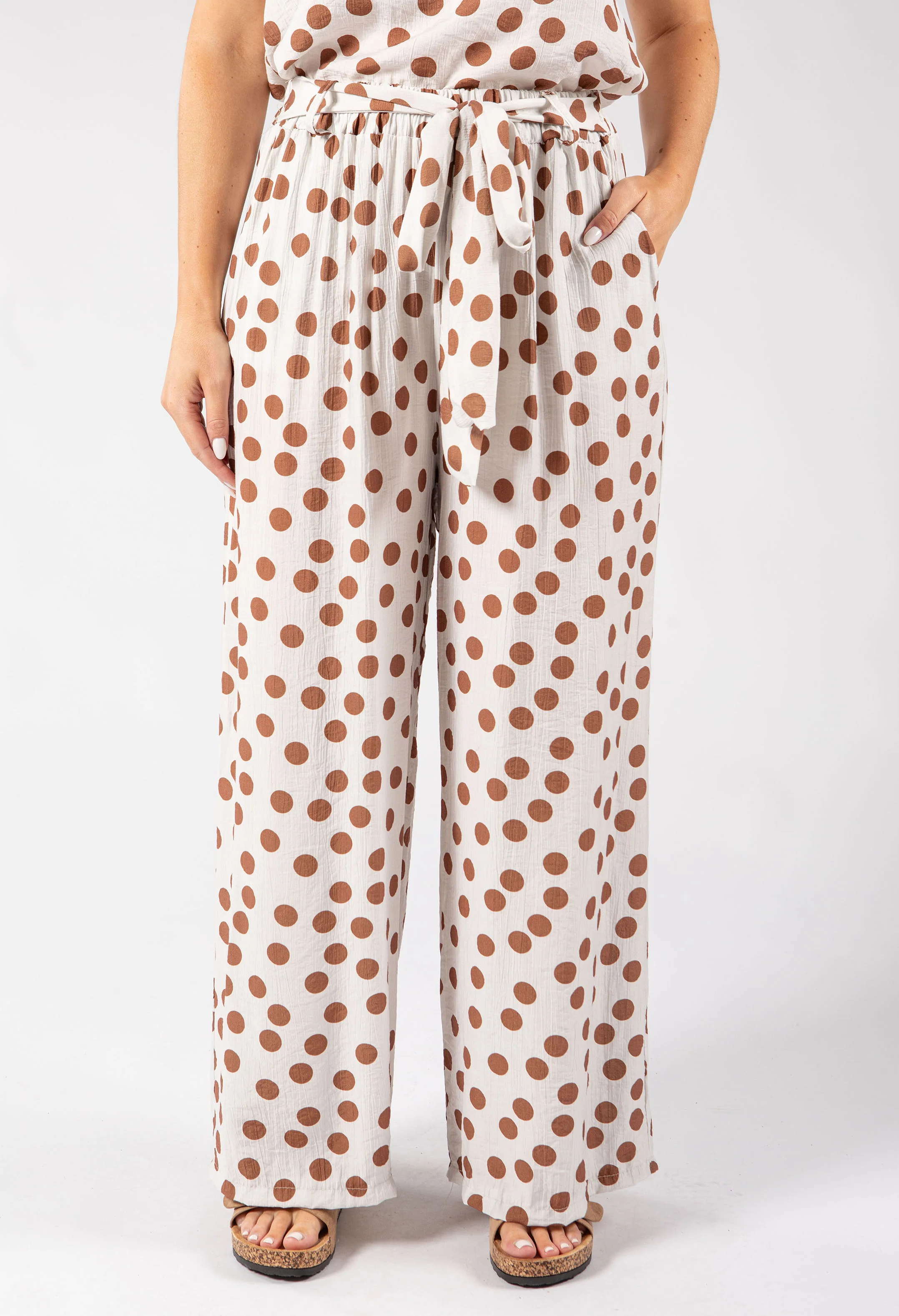 Wide Leg Polka Dot Trousers - Image 2