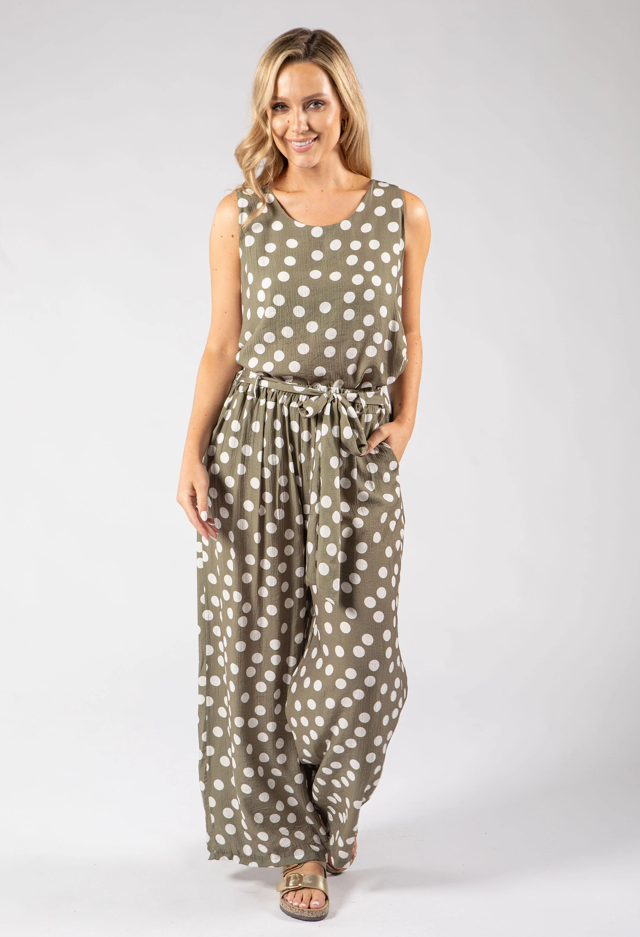Wide Leg Polka Dot Trousers - Image 9