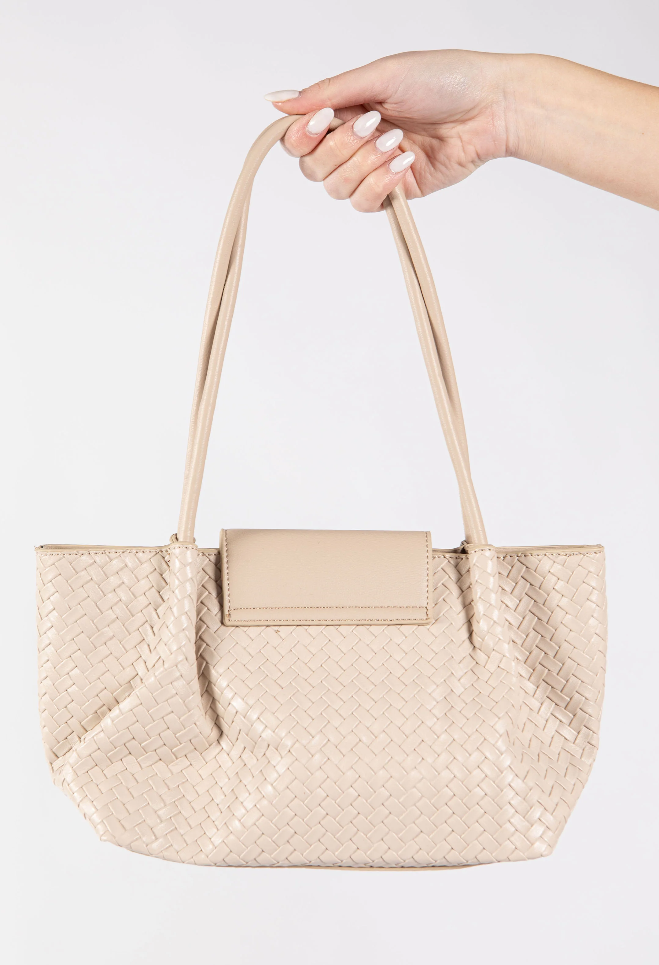 Woven Faux Leather Shopper Bag - Image 2