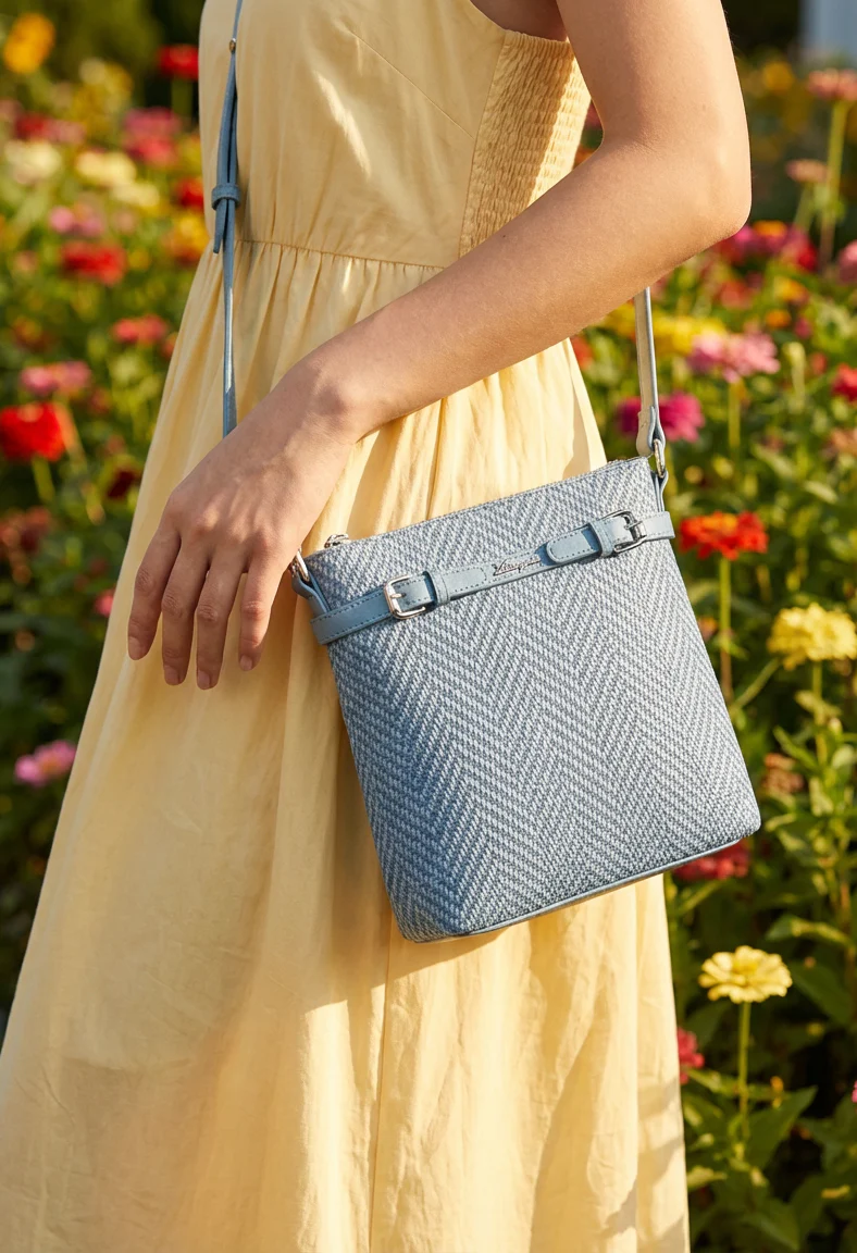 Woven Front Crossbody Bag
