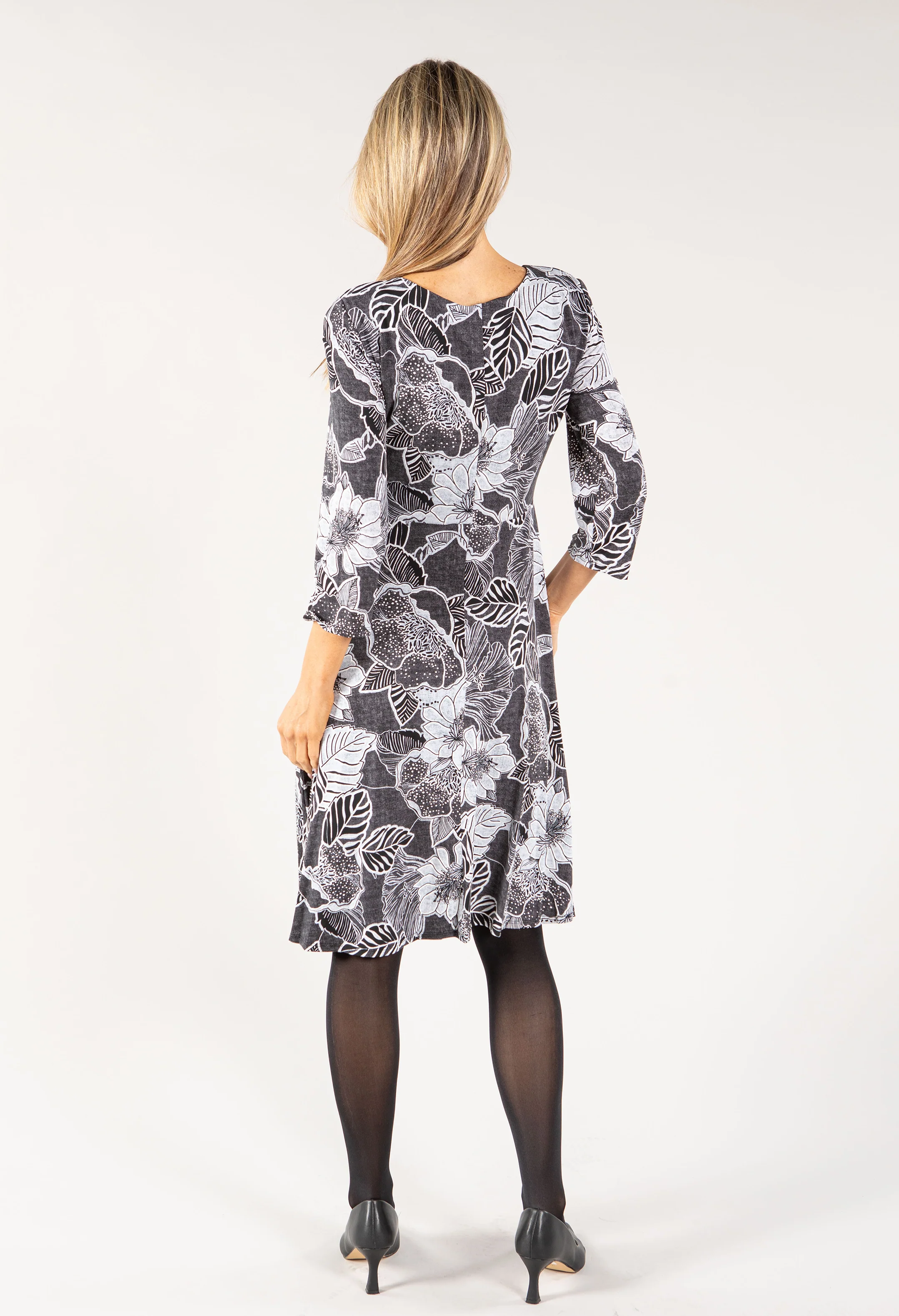 Wrap Bodice Keyhole Neckline Dress - Image 4