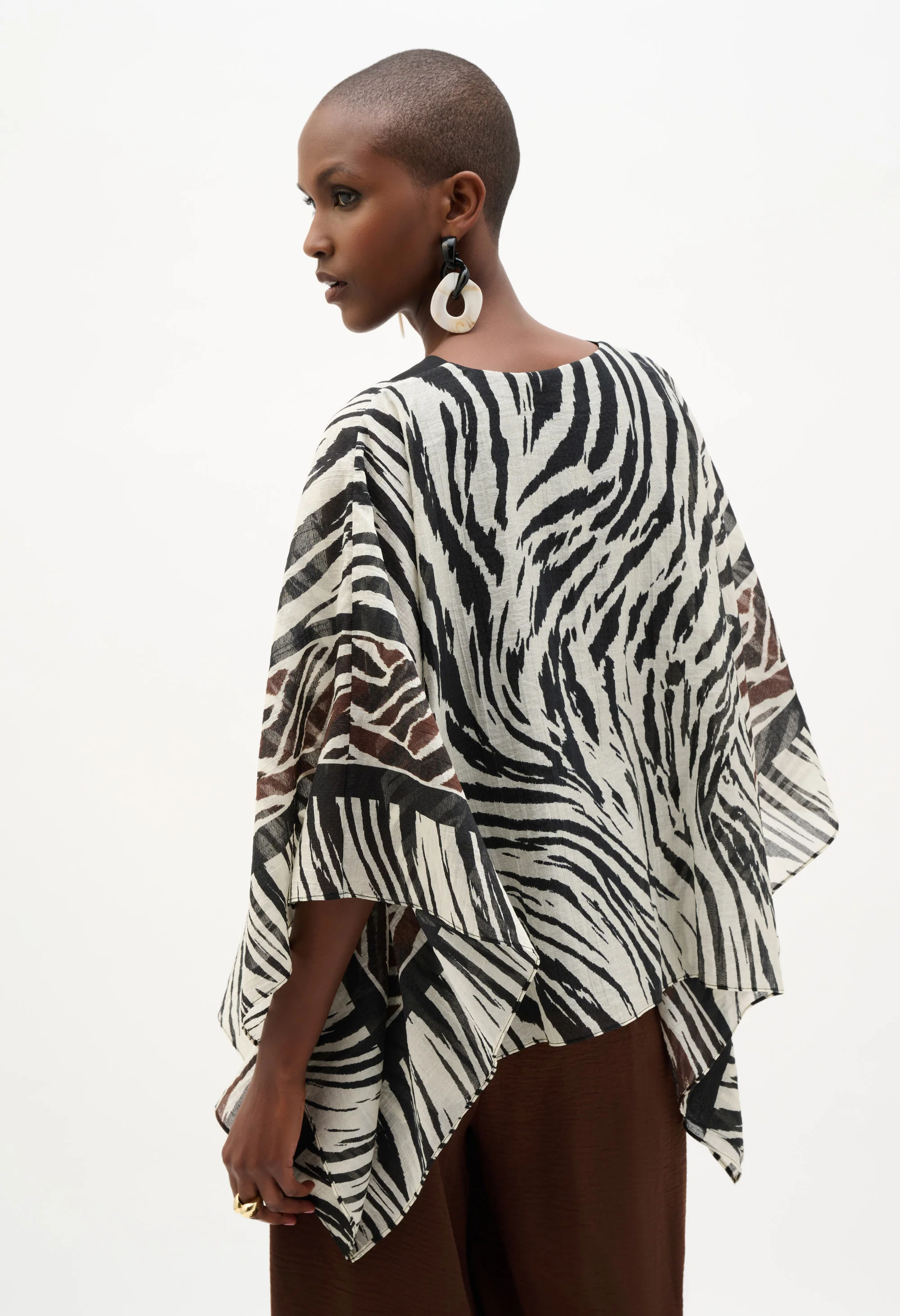 Zebra Print V-neck Blouse - Image 3
