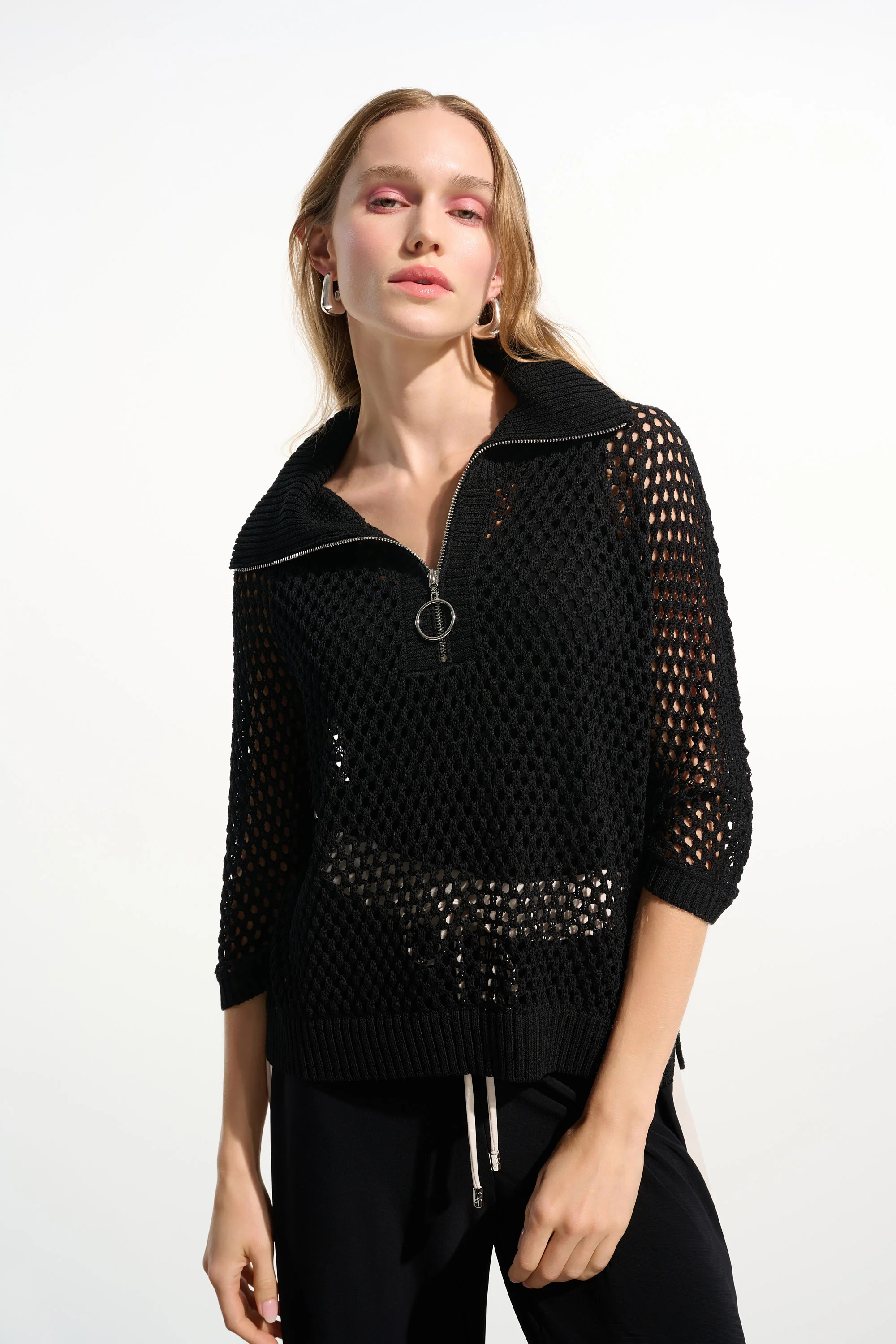 Zipper Closure Relaxed Fit Pullover - Image 3